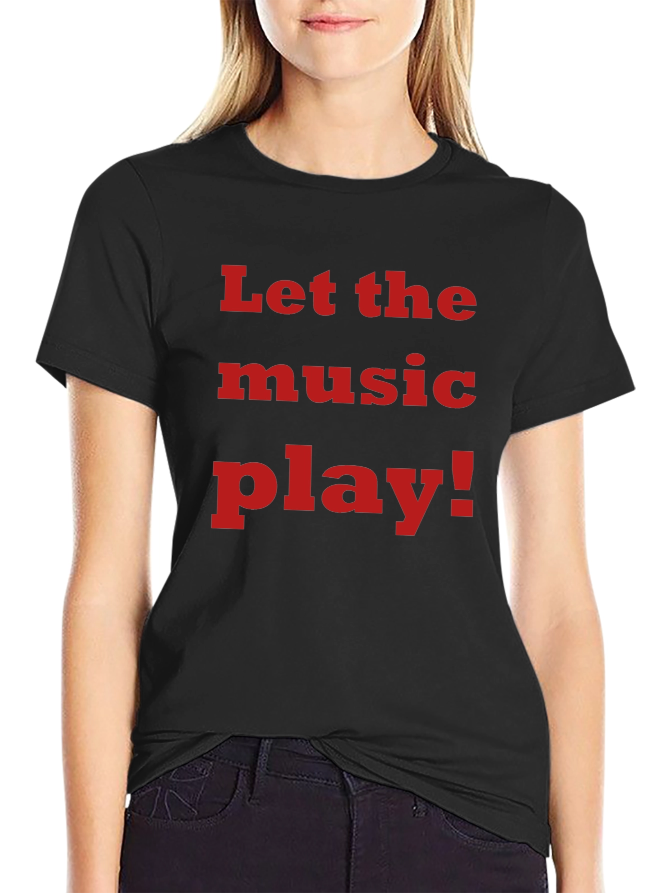 Let the Music Play! Black Graphic Tee