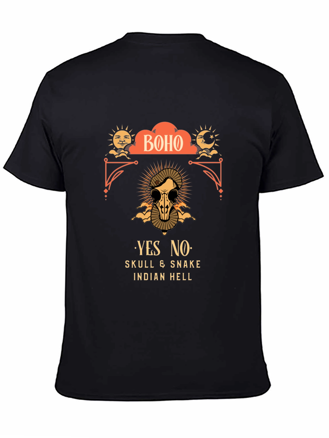 Boho Skull & Snake Graphic T-Shirt