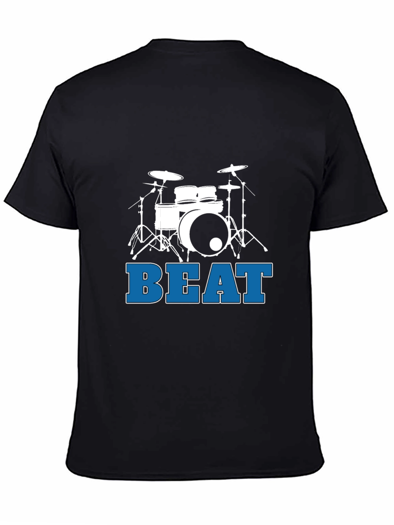 Drum Set Beat Graphic T-Shirt - Black