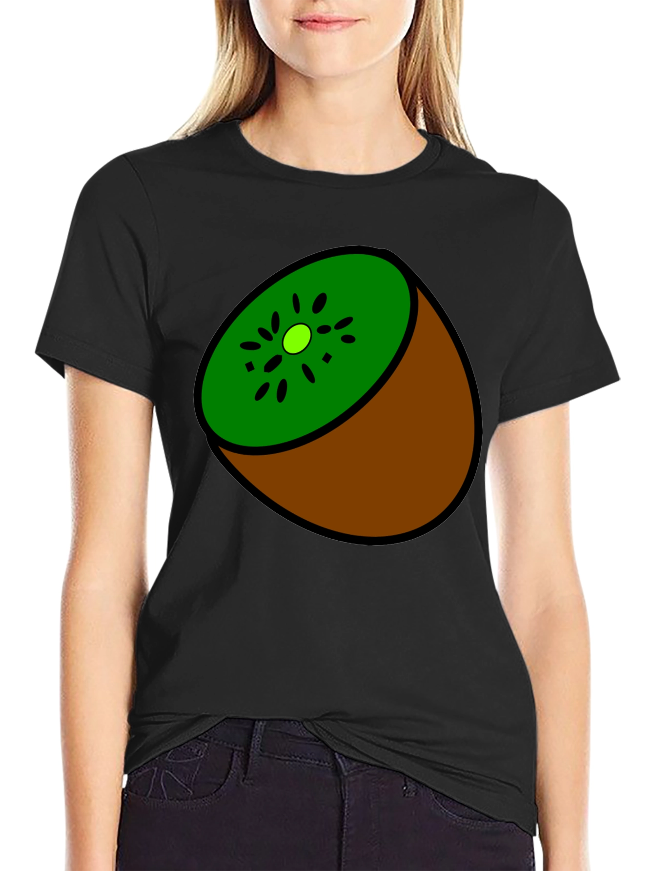 Kiwi Slice Graphic Tee - Quirky Fruit Design