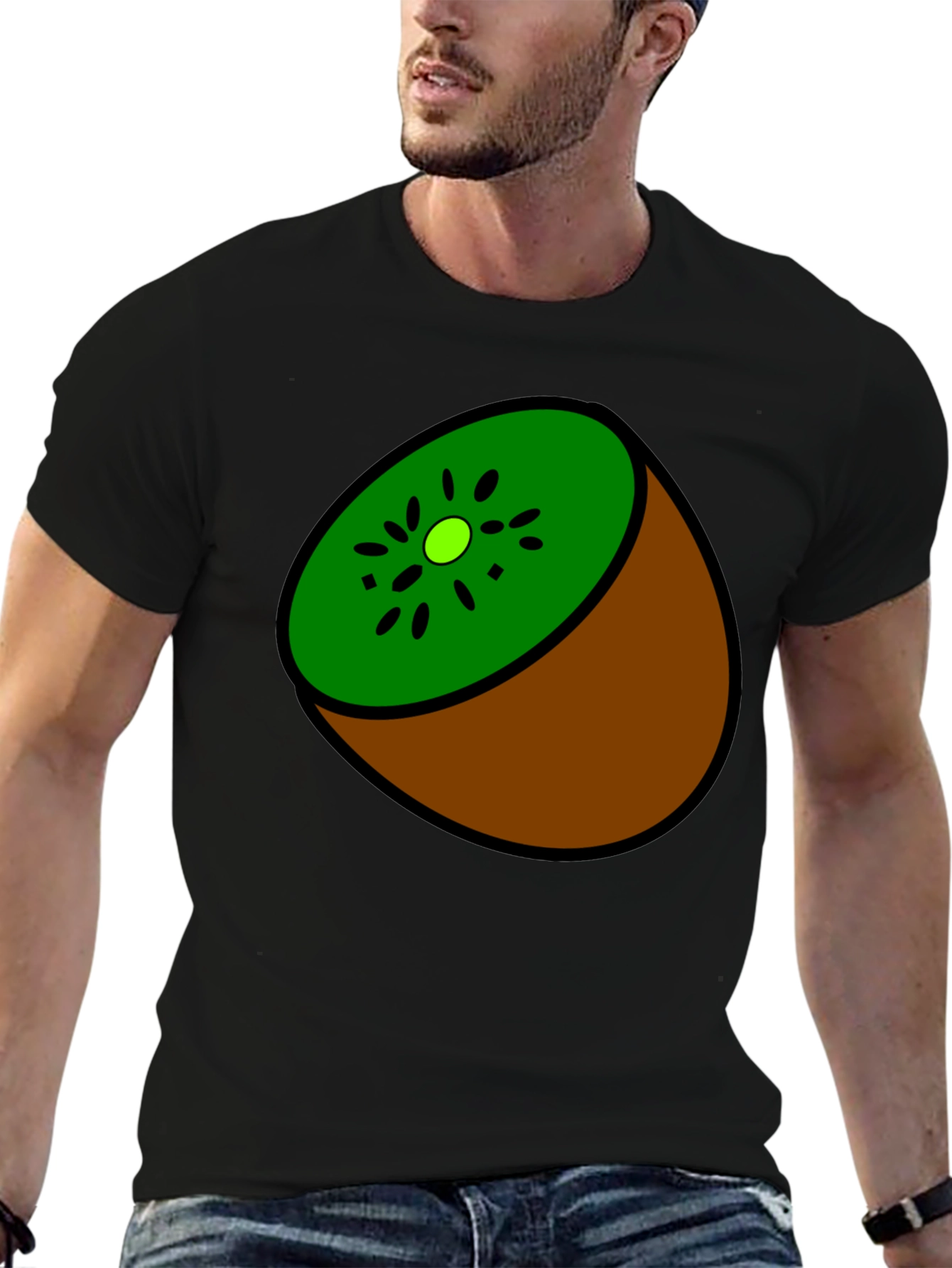 Kiwi Slice Graphic Tee - Quirky Fruit Design