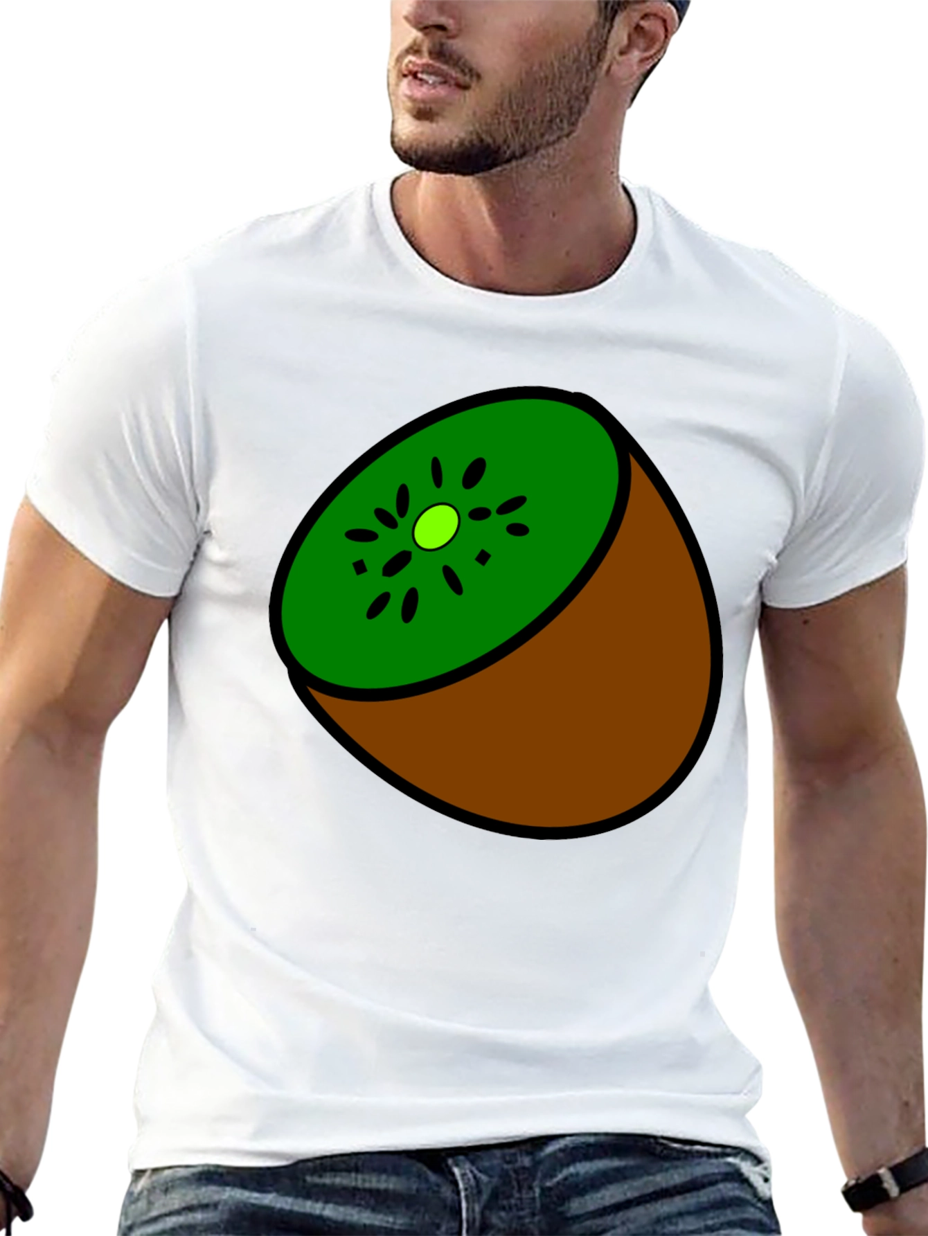 Kiwi Slice Graphic Tee - Quirky Fruit Design