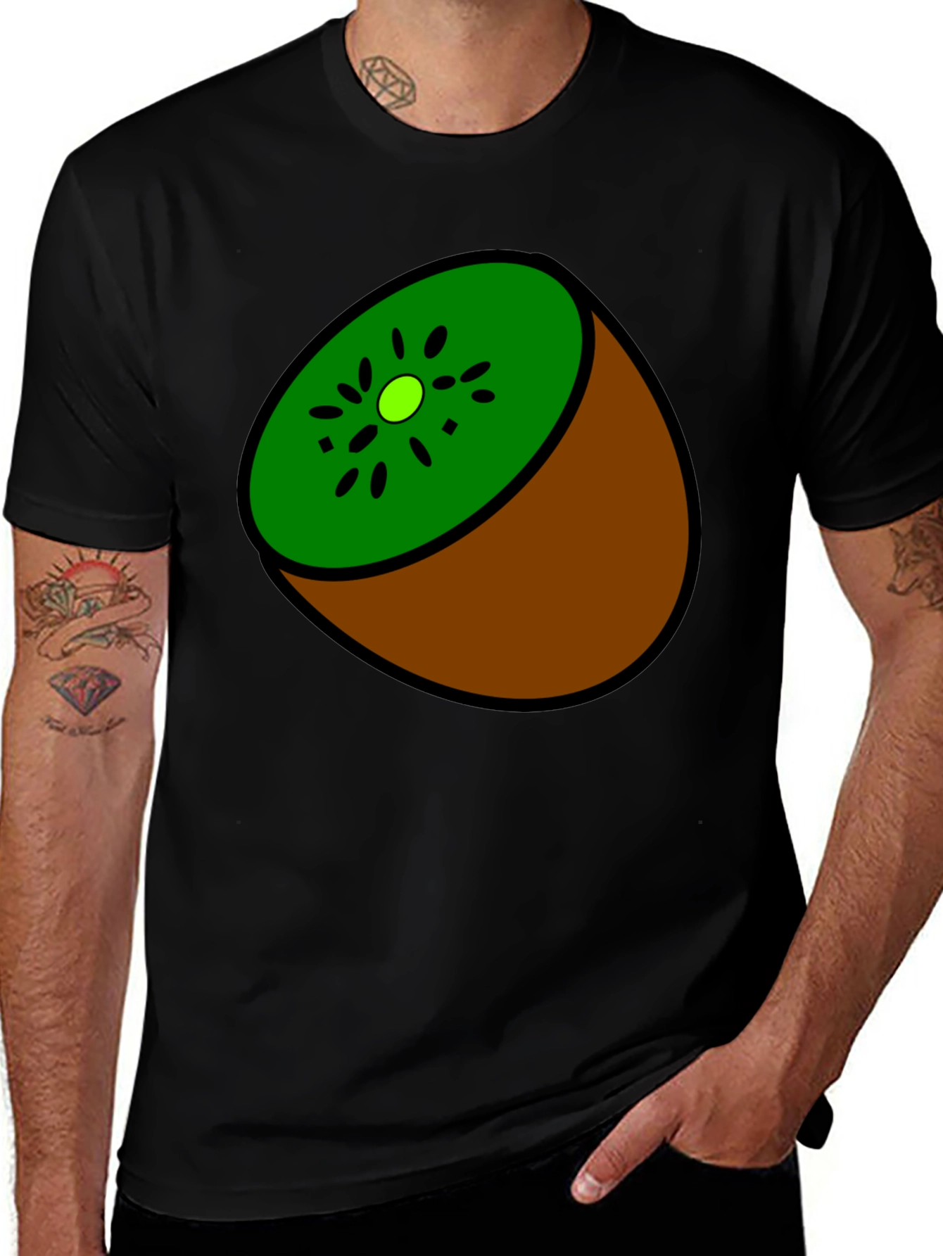 Kiwi Slice Graphic Tee - Quirky Fruit Design