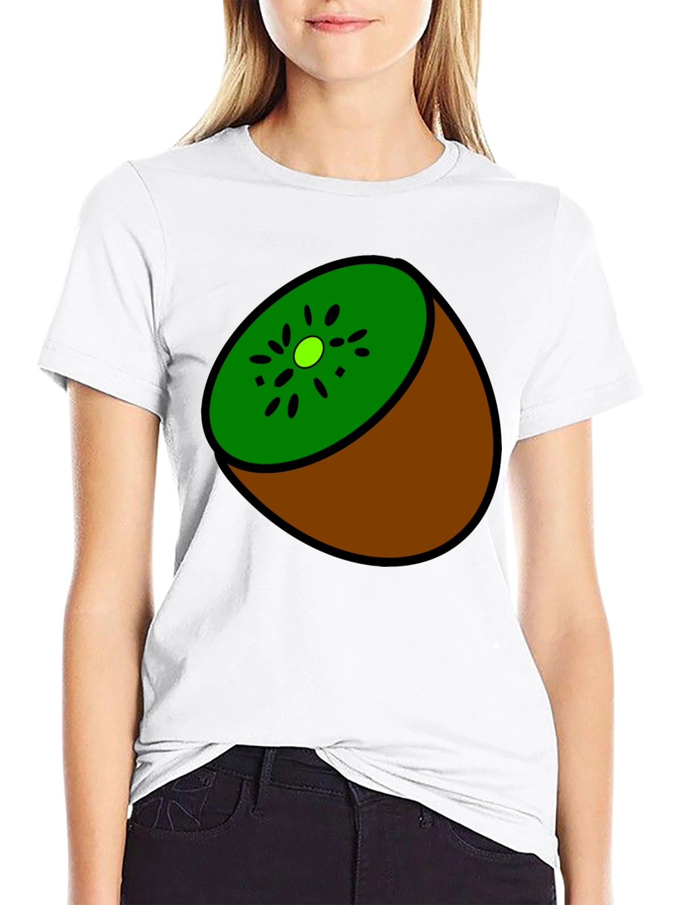 Kiwi Slice Graphic Tee - Quirky Fruit Design