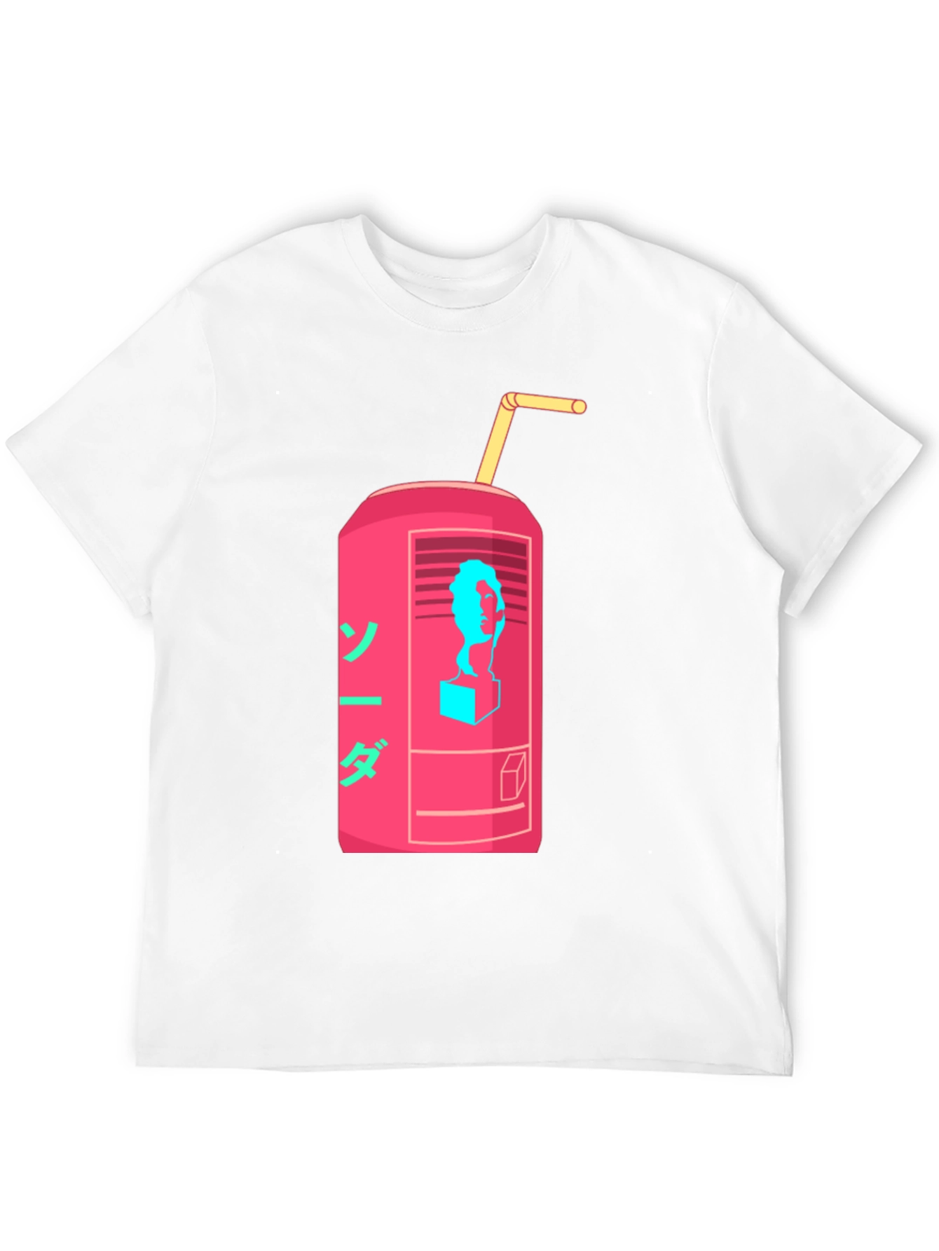 Retro Soda Can Graphic Tee - Black Cotton Blend