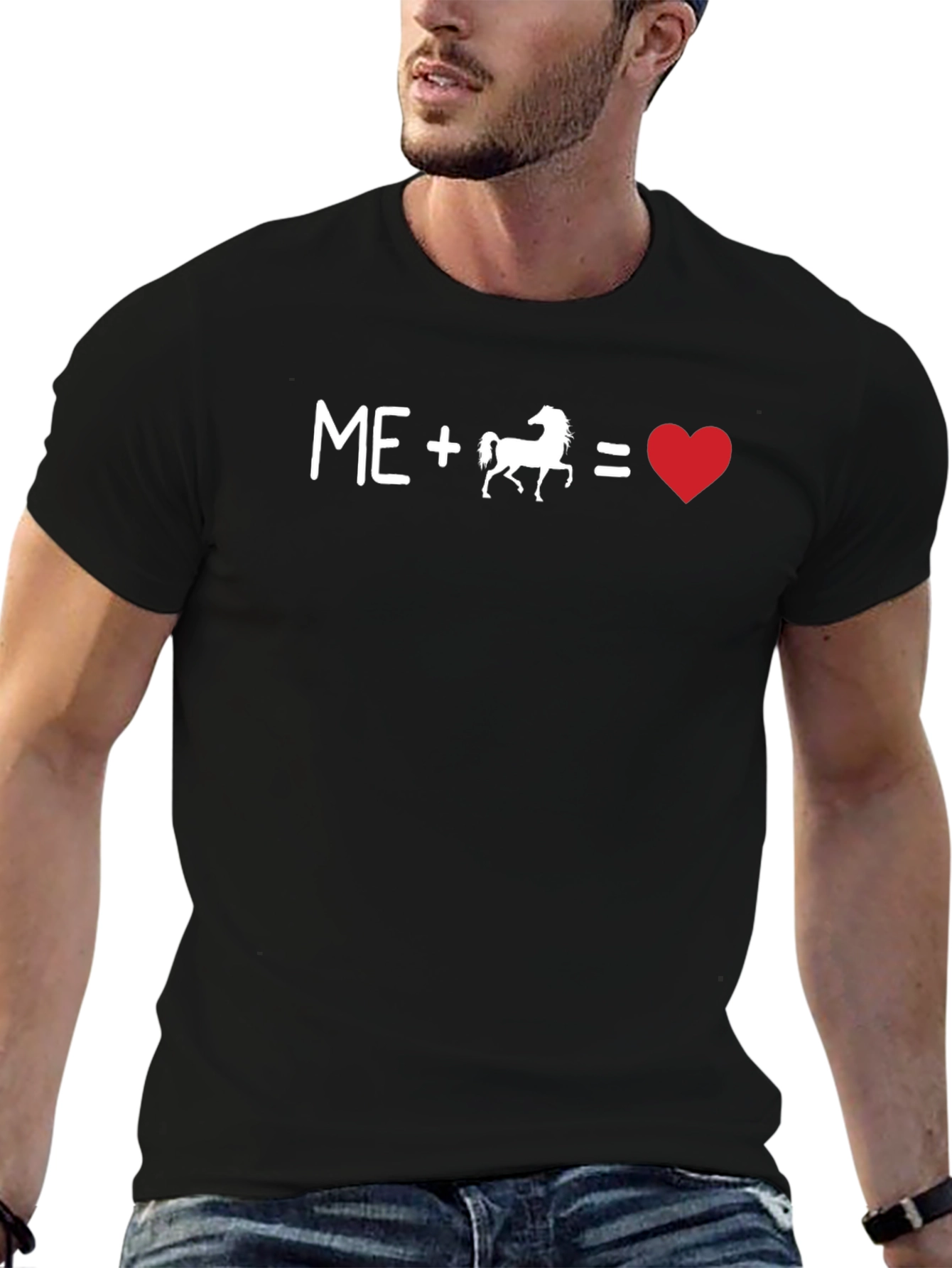 Me Plus Horse Equals Love T-Shirt - Black