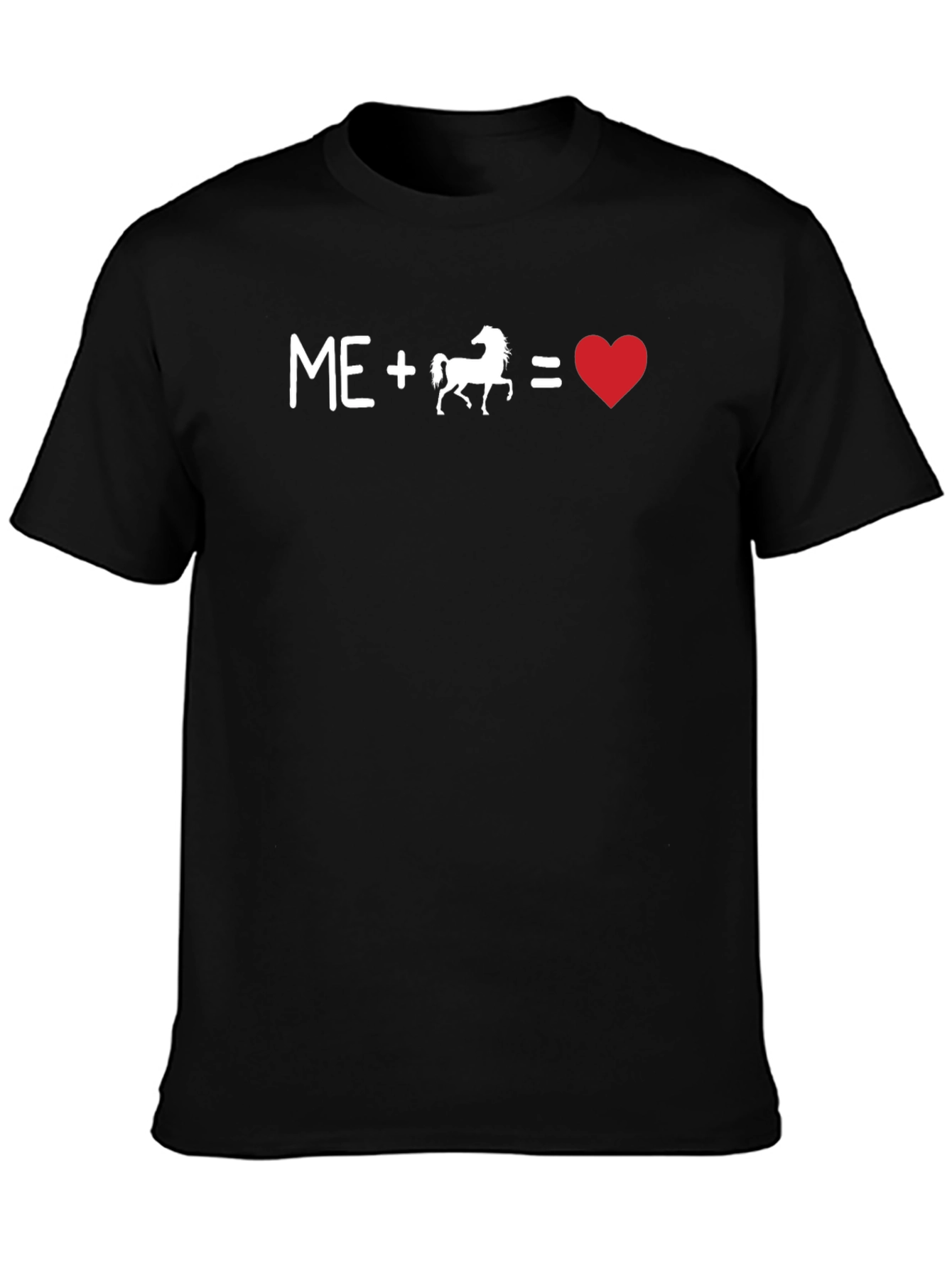 Me Plus Horse Equals Love T-Shirt - Black