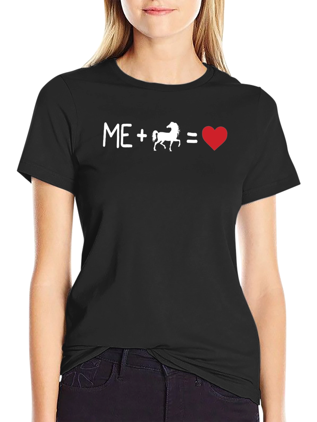 Me Plus Horse Equals Love T-Shirt - Black