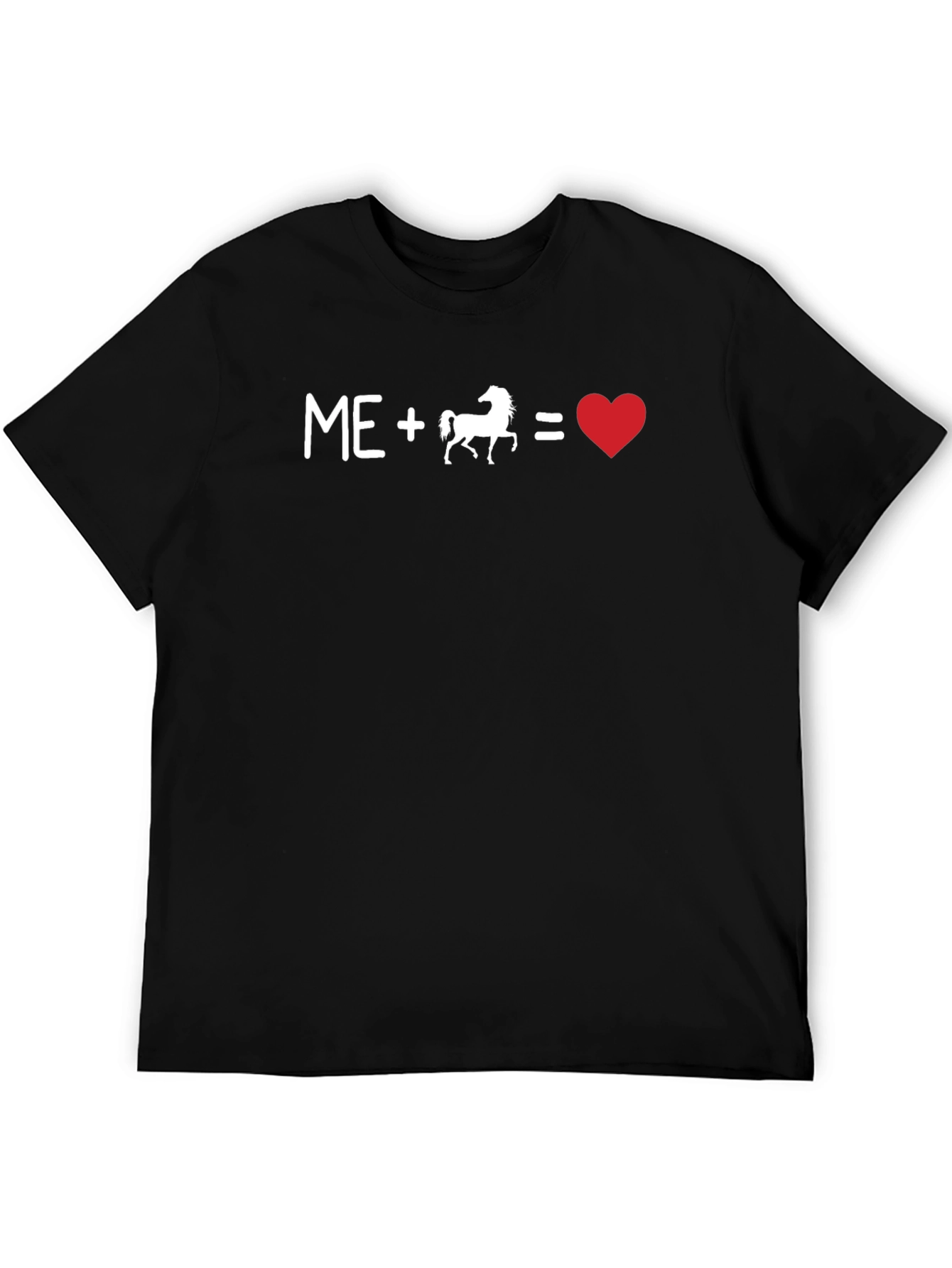 Me Plus Horse Equals Love T-Shirt - Black