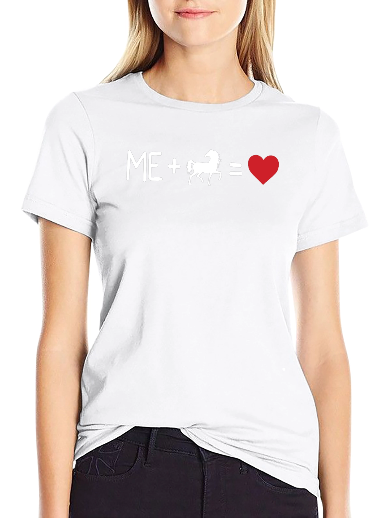 Me Plus Horse Equals Love T-Shirt - Black