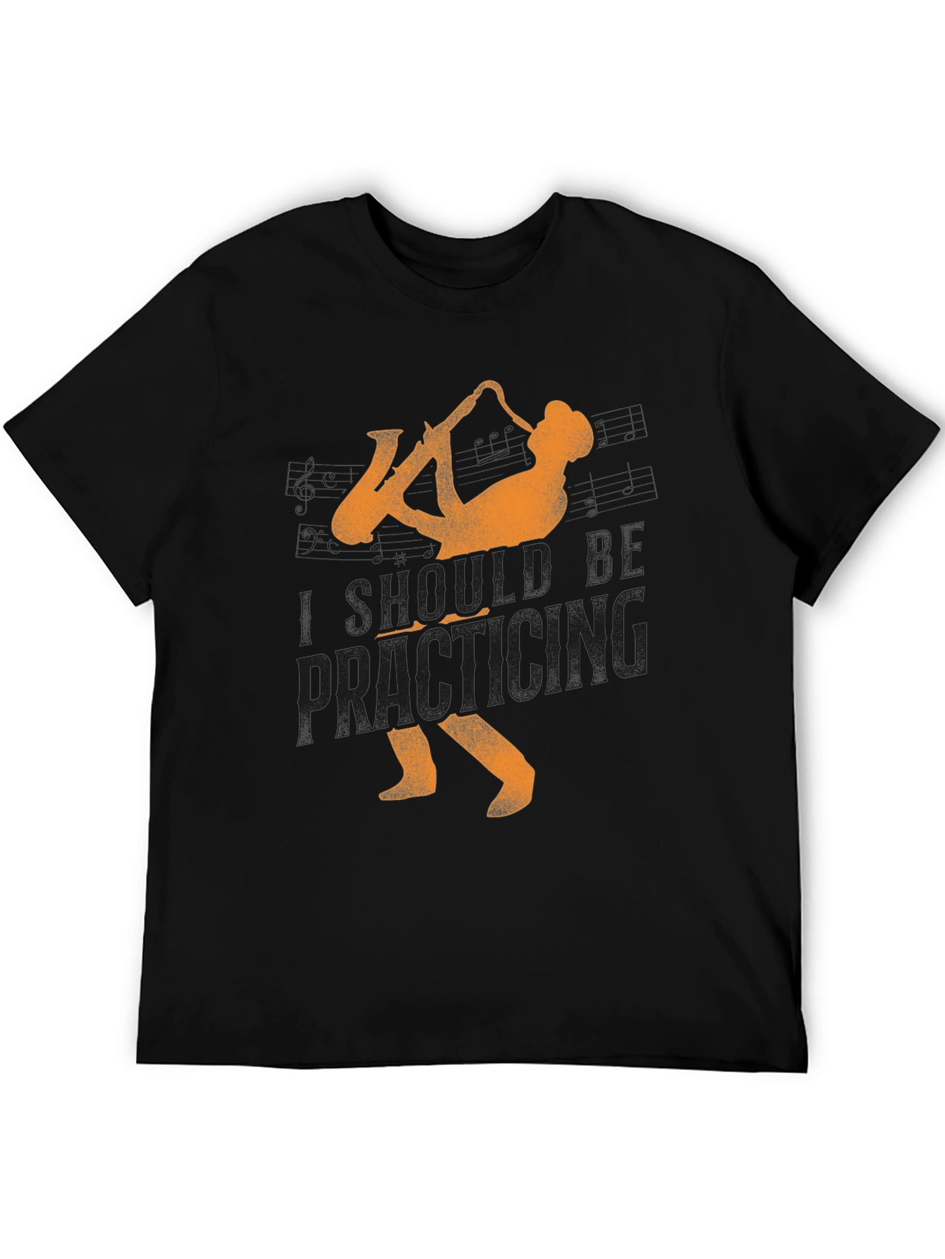 Saxophone Player Graphic T-Shirt - Black
