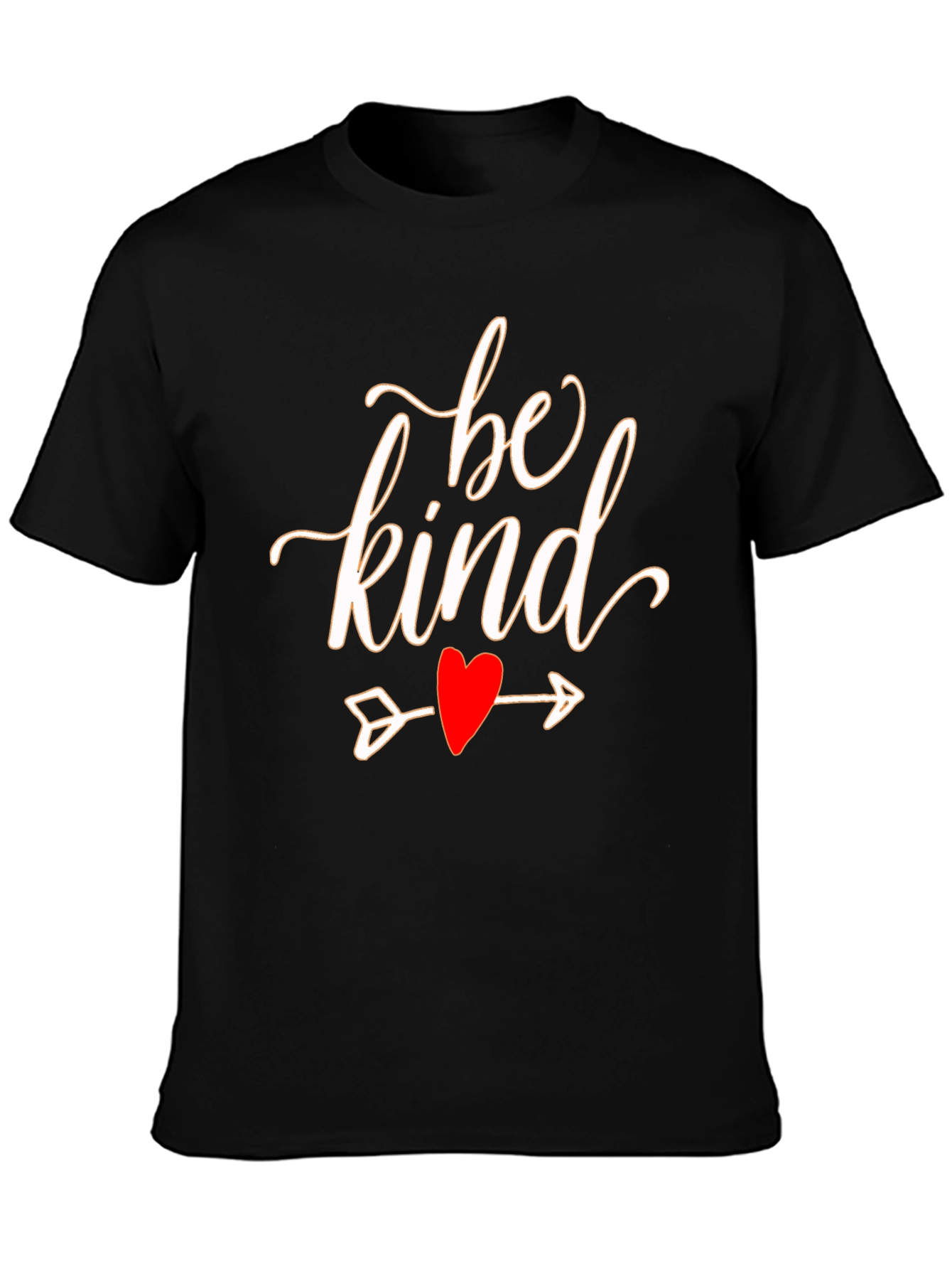 Be Kind Heart Arrow Graphic Black T-Shirt
