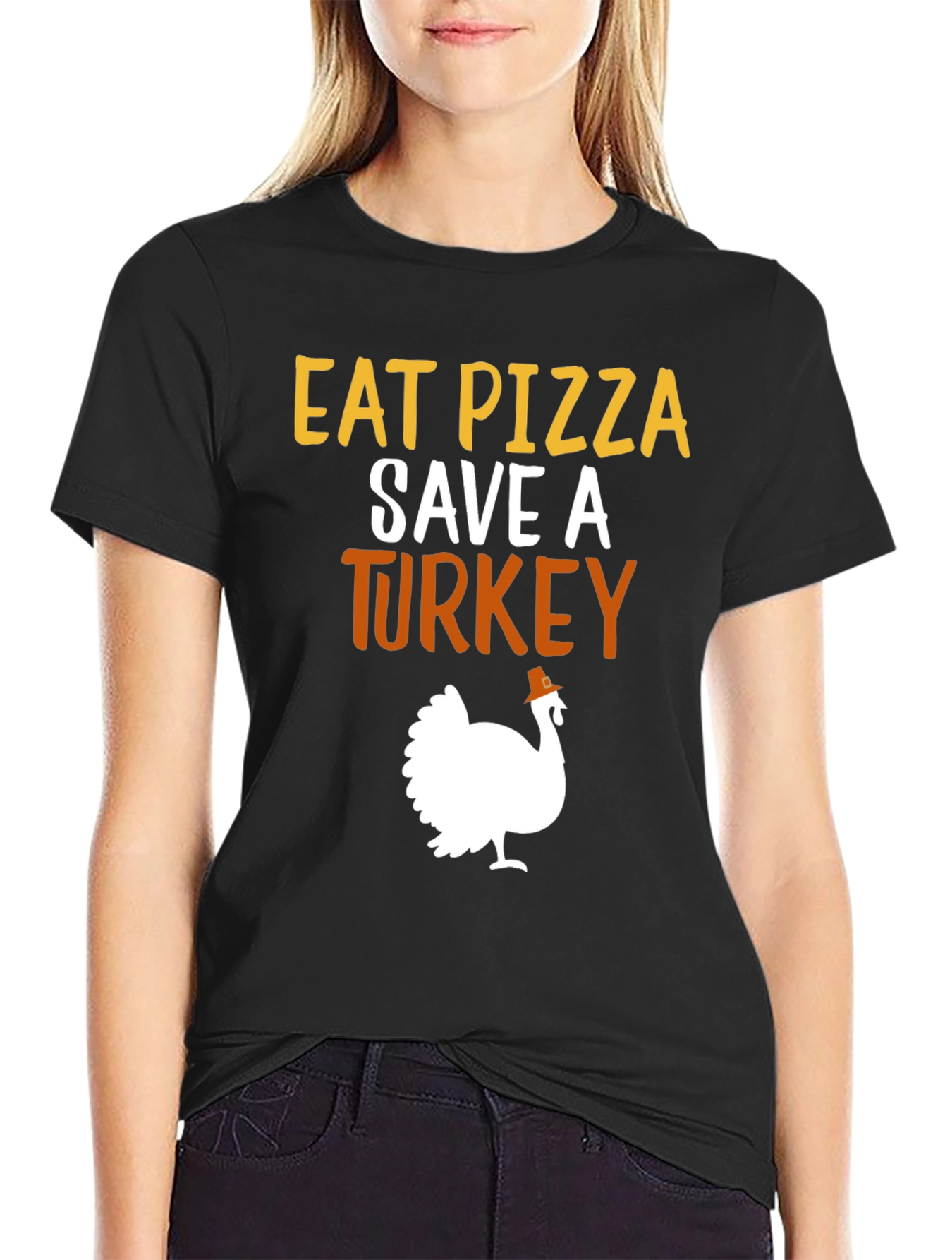 Eat Pizza Save A Turkey Graphic Tee