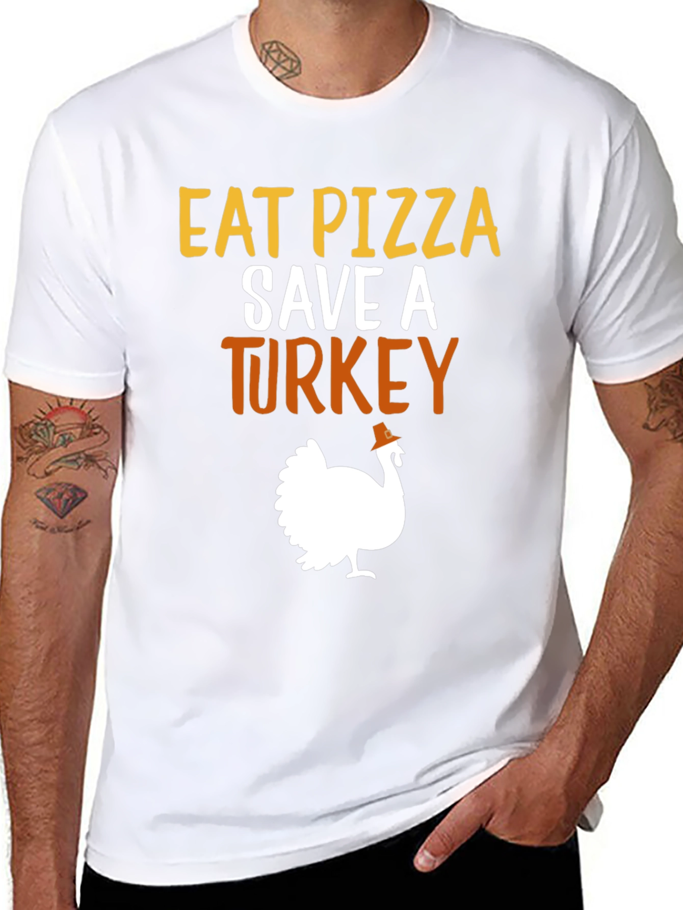 Eat Pizza Save A Turkey Graphic Tee