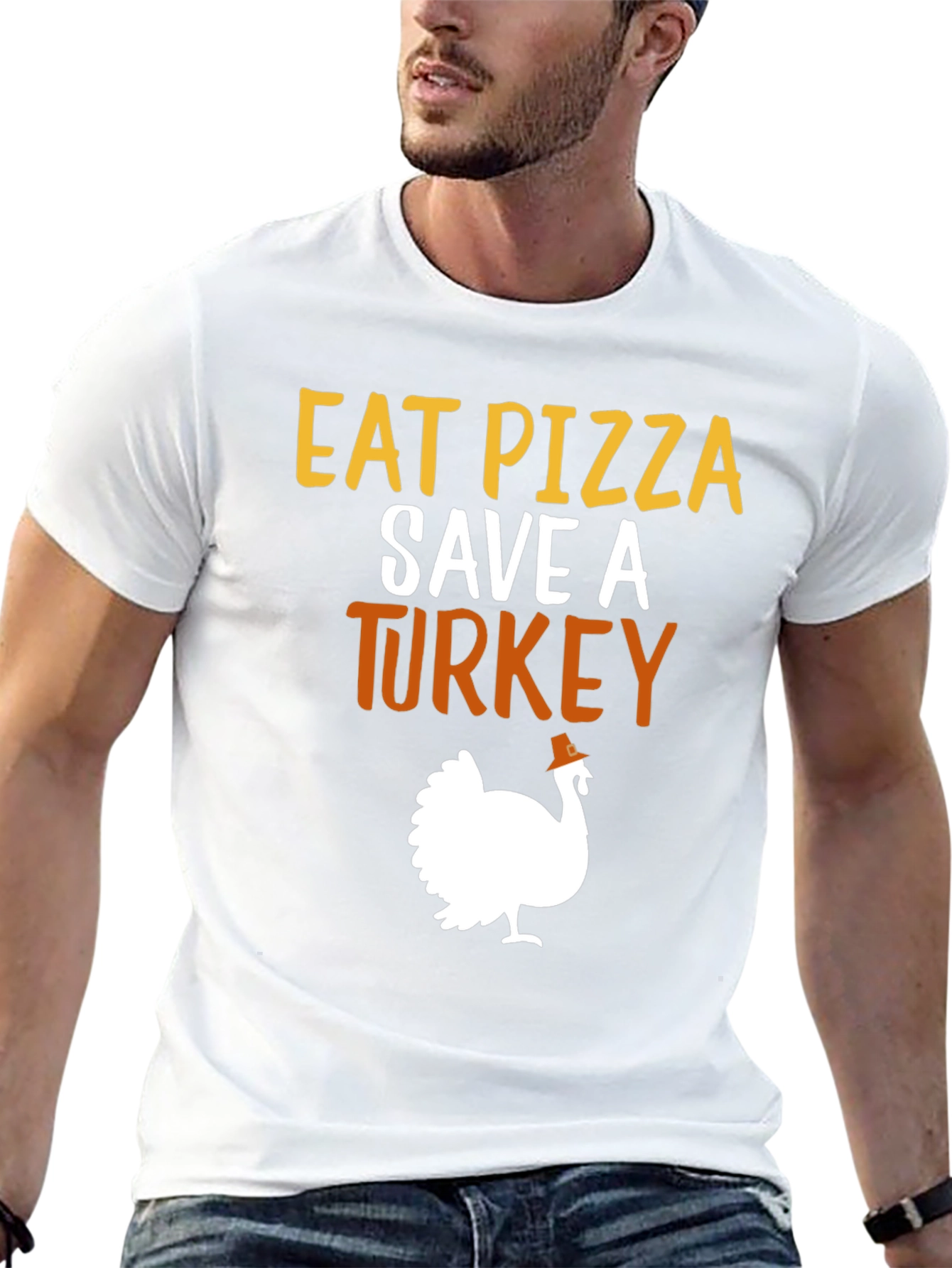 Eat Pizza Save A Turkey Graphic Tee