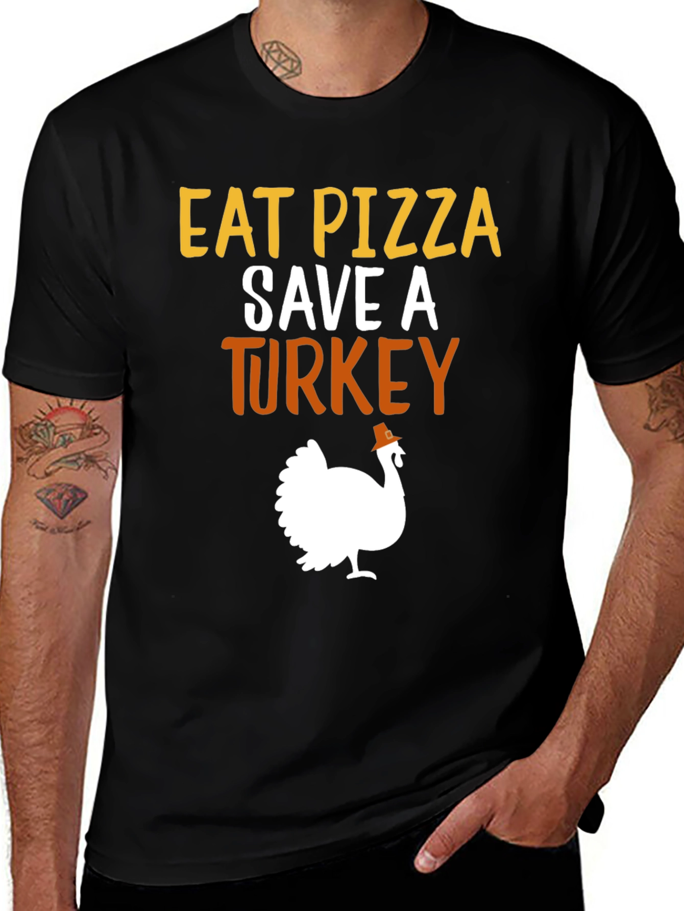 Eat Pizza Save A Turkey Graphic Tee