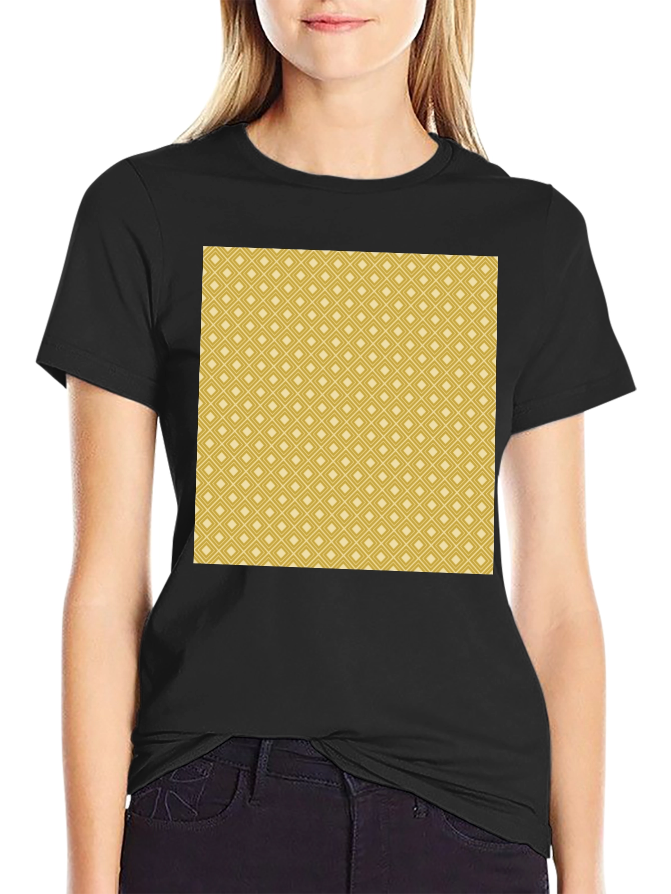 Stylish Patterned Mens Black T-Shirt