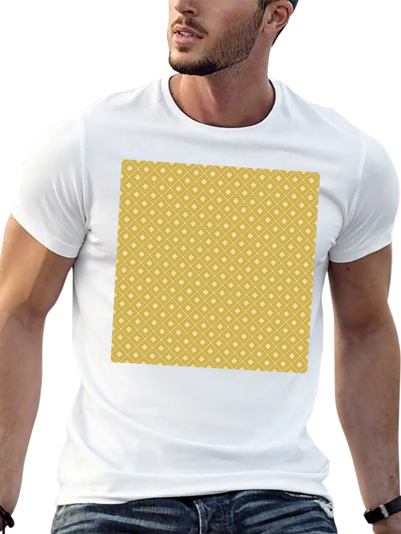 Stylish Patterned Mens Black T-Shirt