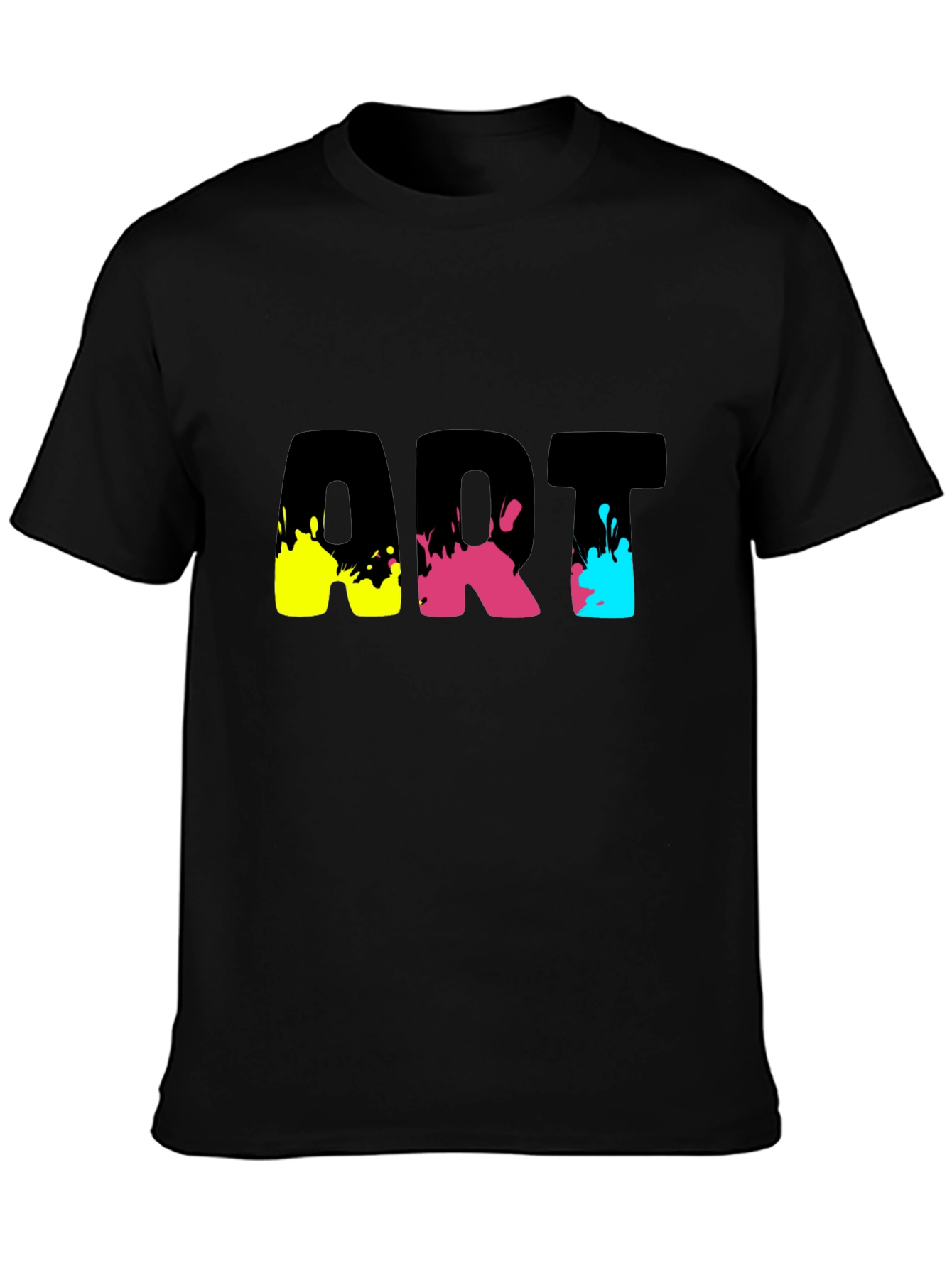 Abstract Art Splatter Graphic Tee - Black
