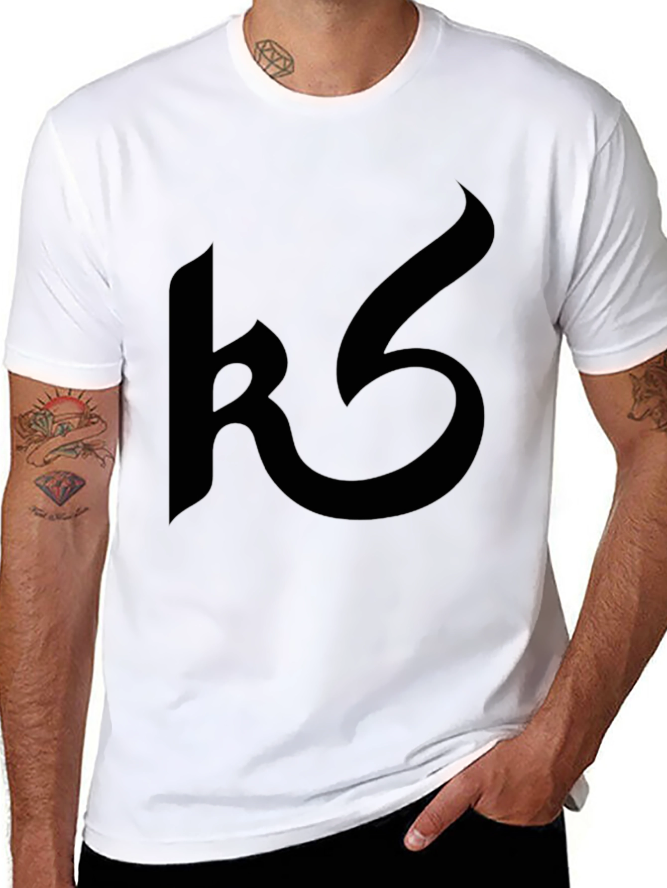 Black Graphic Tee - Gothic Style Logo