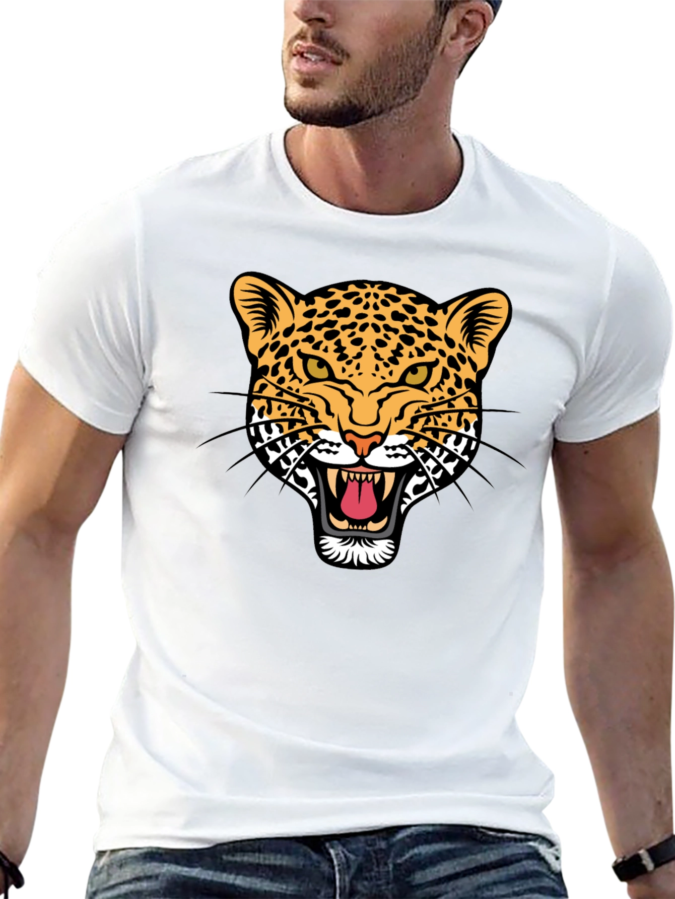 Bold Leopard Graphic T-Shirt