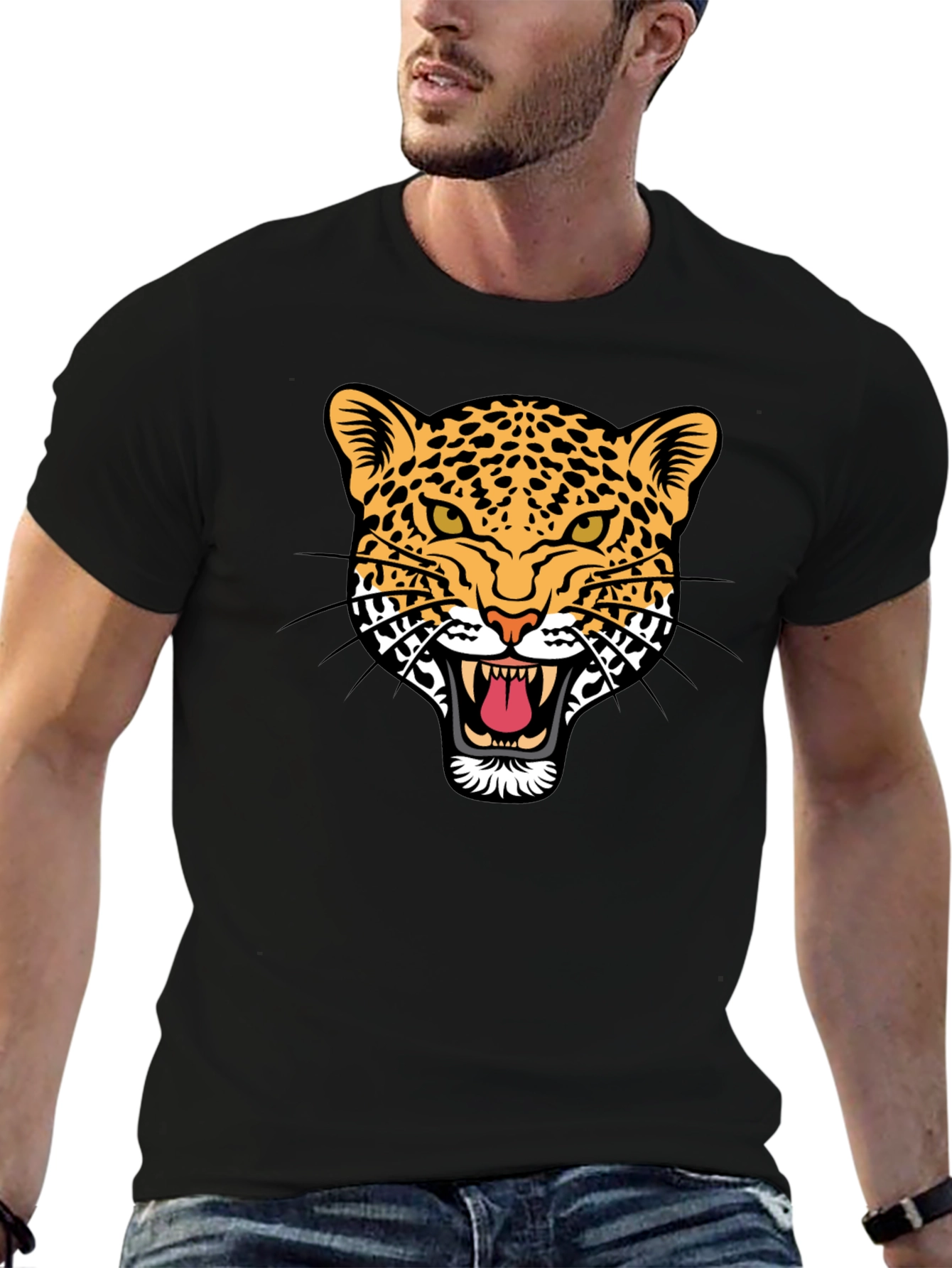 Bold Leopard Graphic T-Shirt