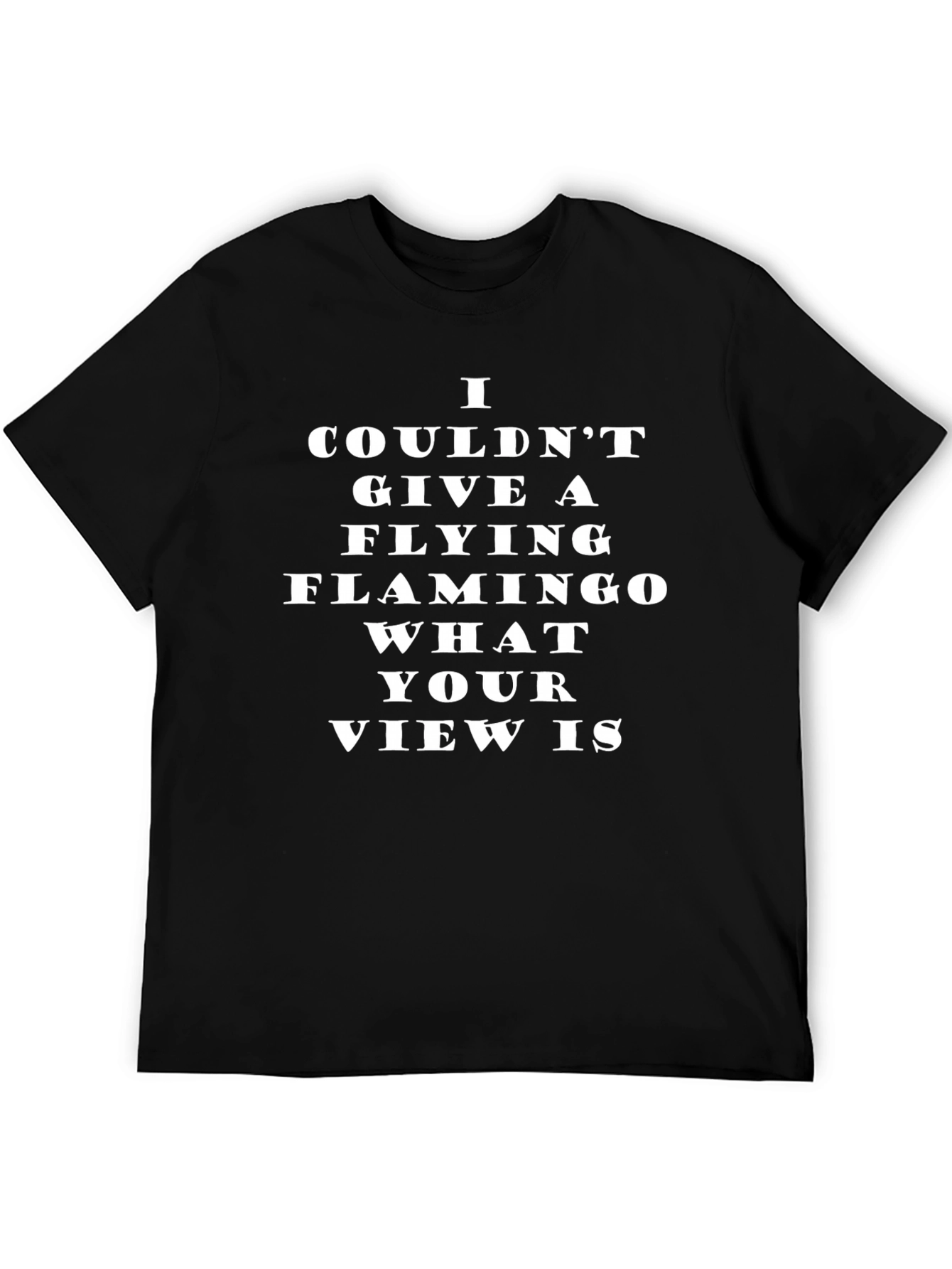 Funny Flamingo Graphic Novelty Black T-Shirt for Men