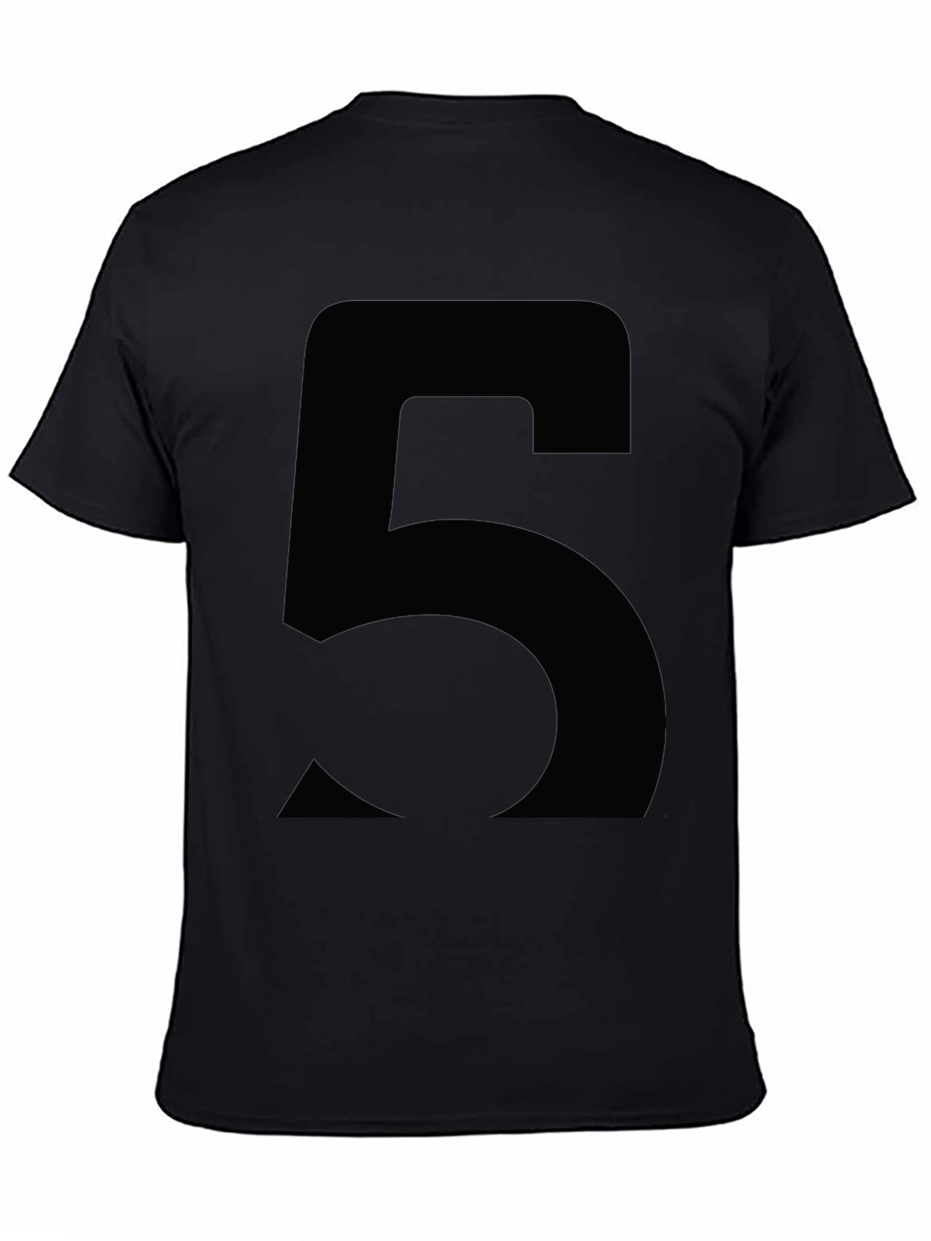 Bold Number 5 Graphic Tee - Classic Black Cotton