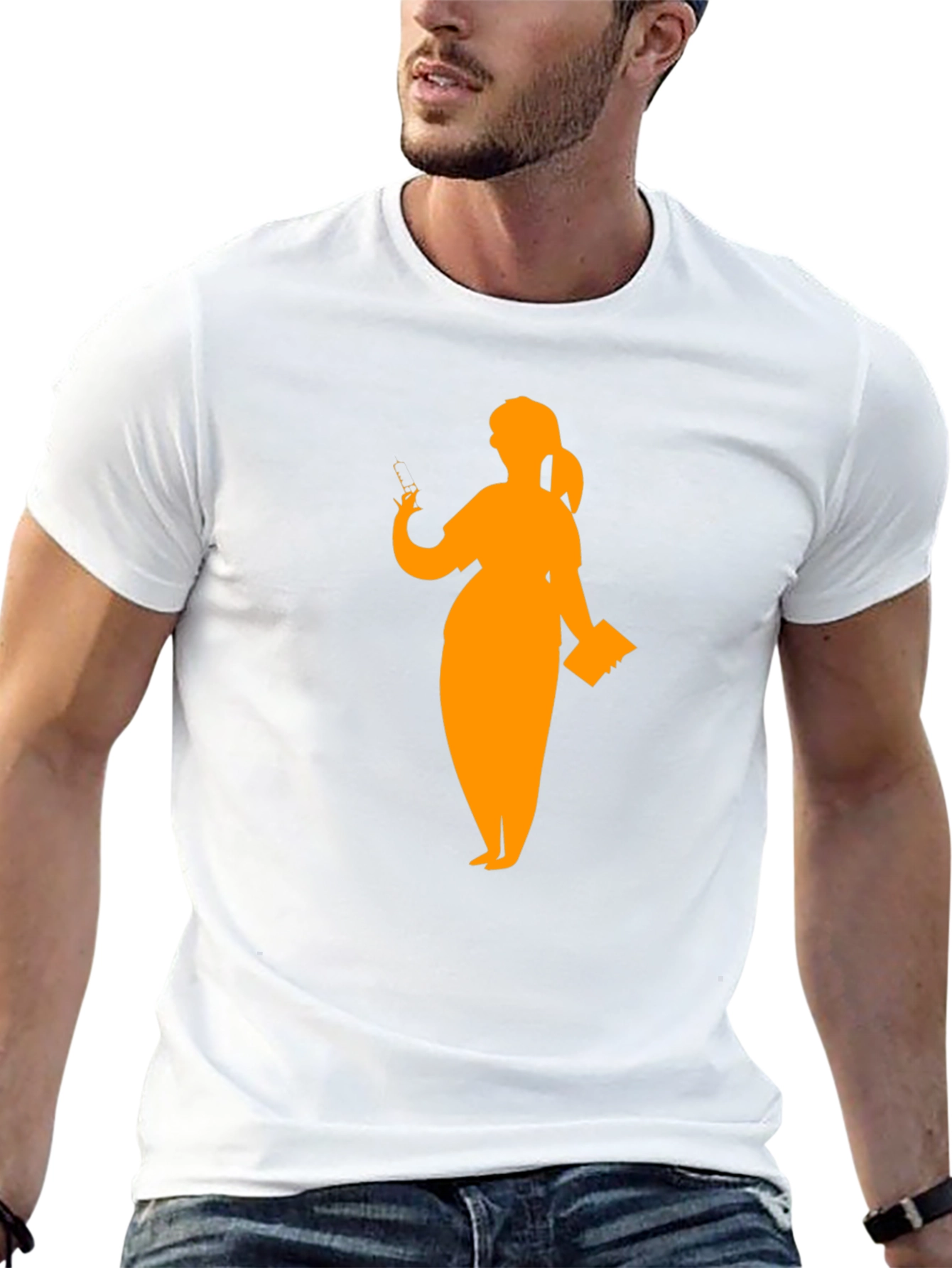 Silhouette Teacher Graphic Tee - Black Cotton T-Shirt