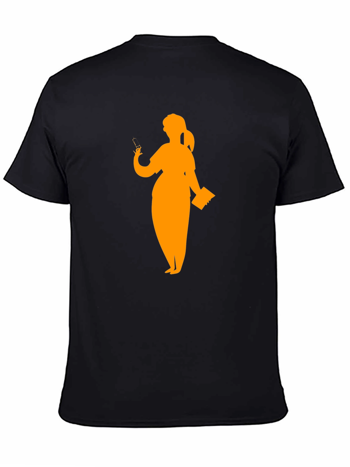 Silhouette Teacher Graphic Tee - Black Cotton T-Shirt
