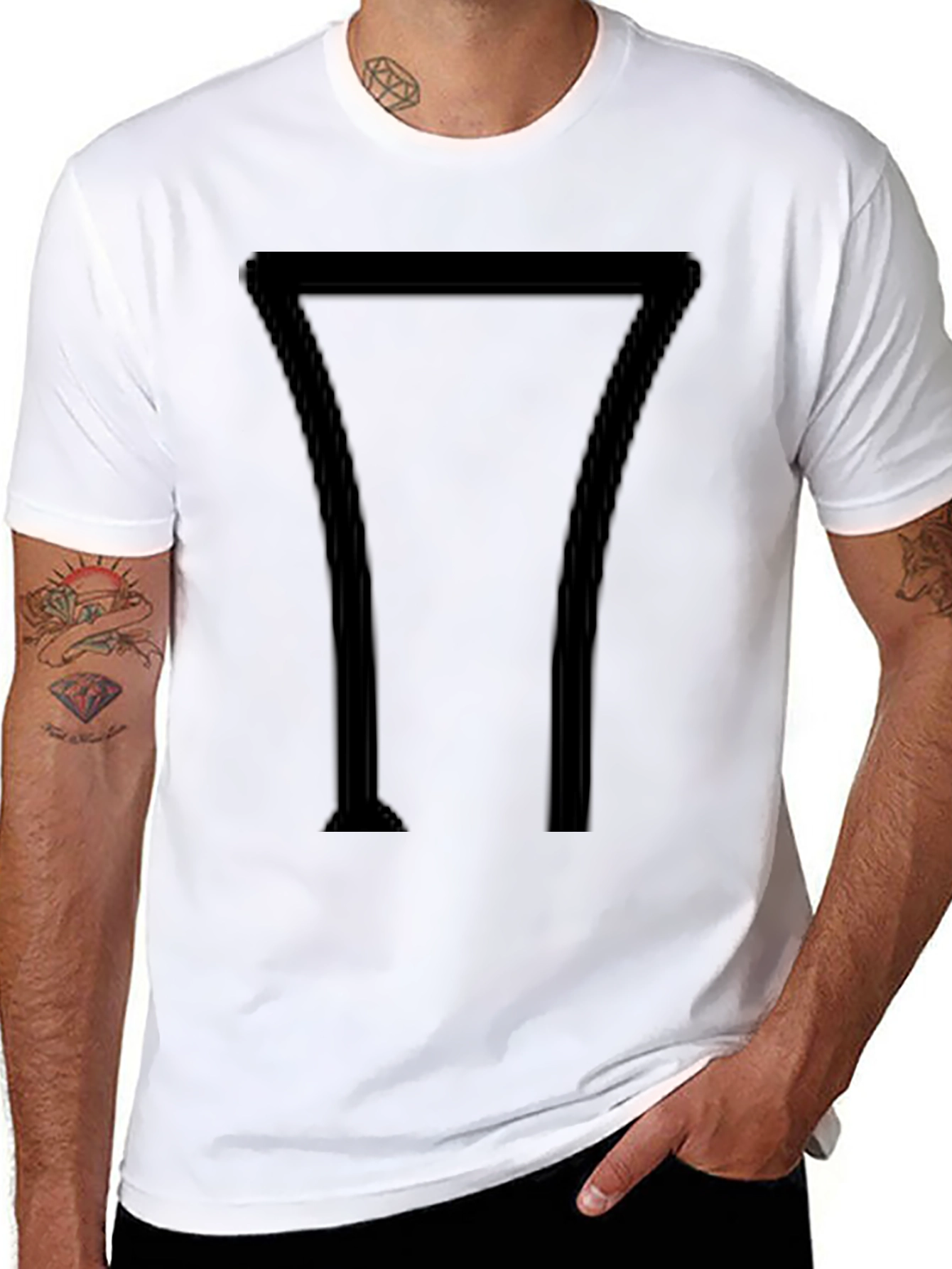 Minimalist Geometric Black Graphic Tee