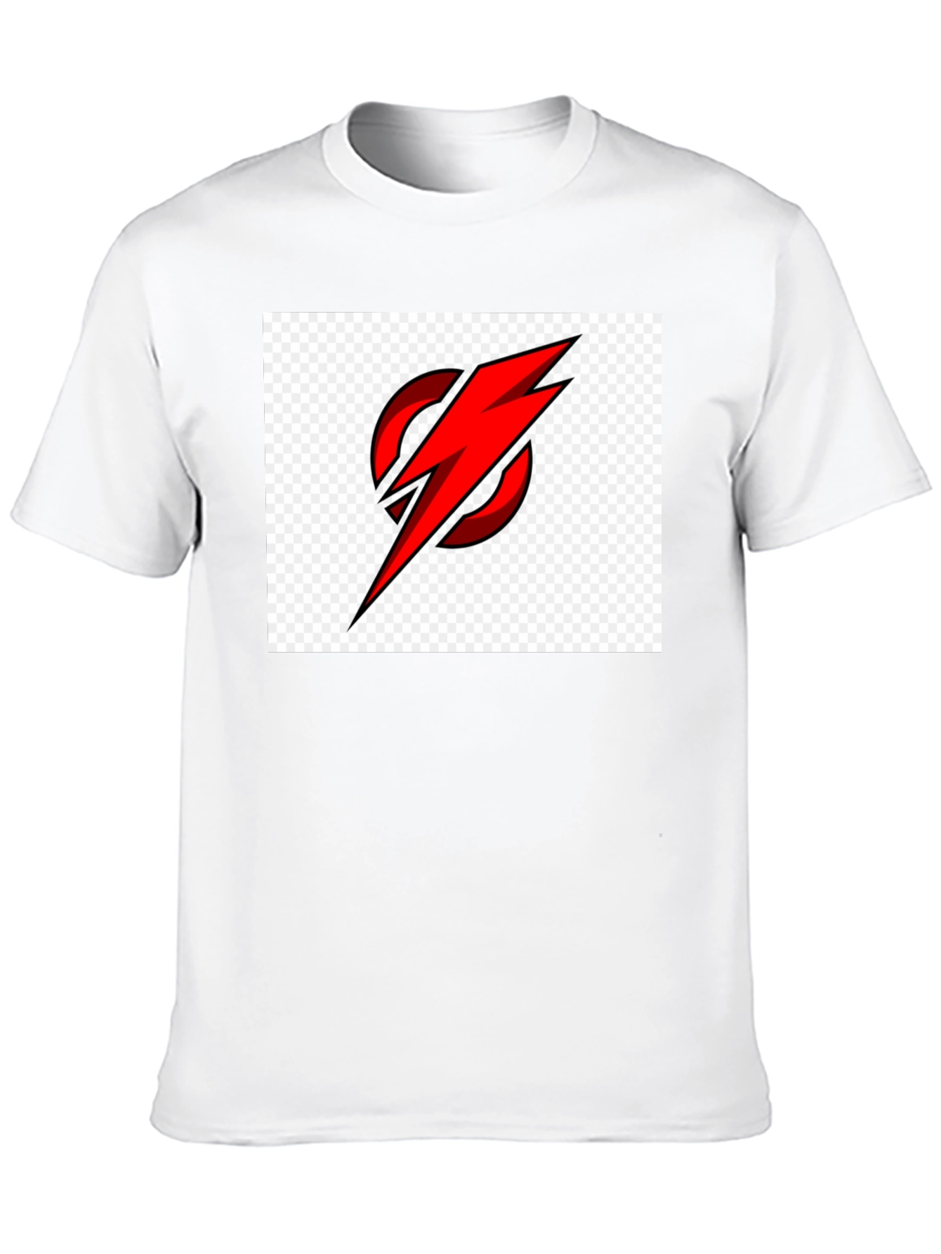 Red Lightning Bolt Circle Graphic T-Shirt