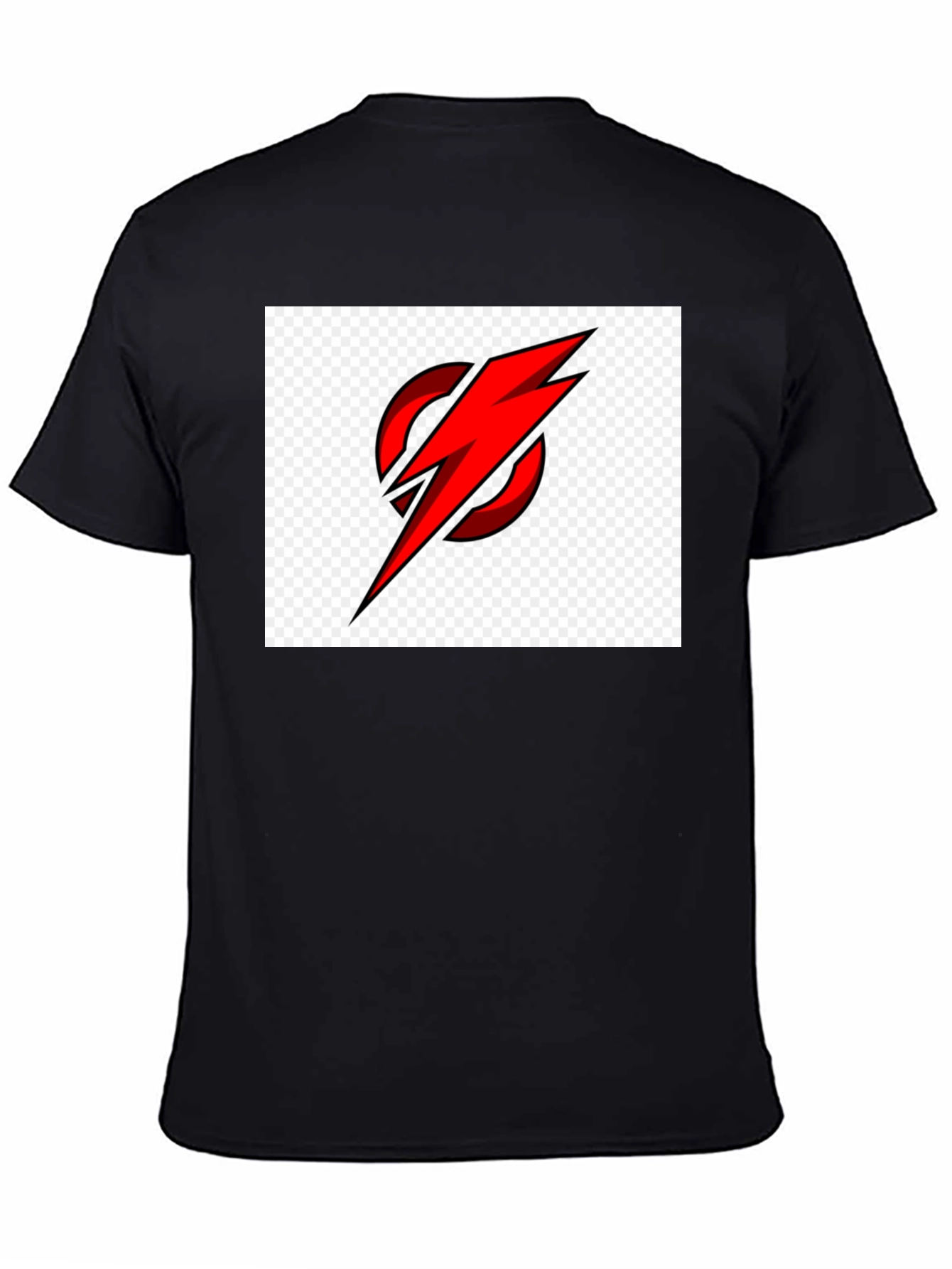 Red Lightning Bolt Circle Graphic T-Shirt