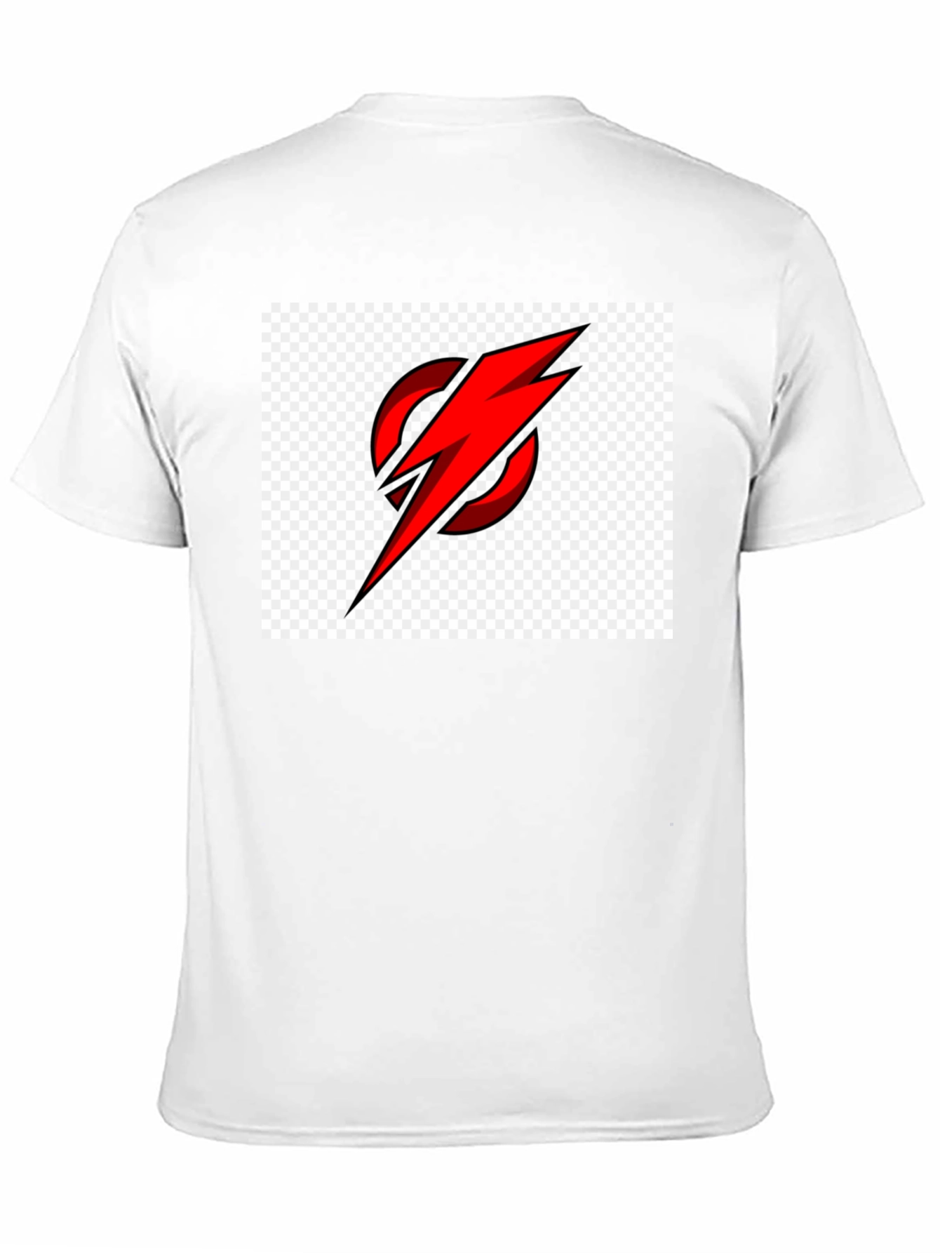 Red Lightning Bolt Circle Graphic T-Shirt
