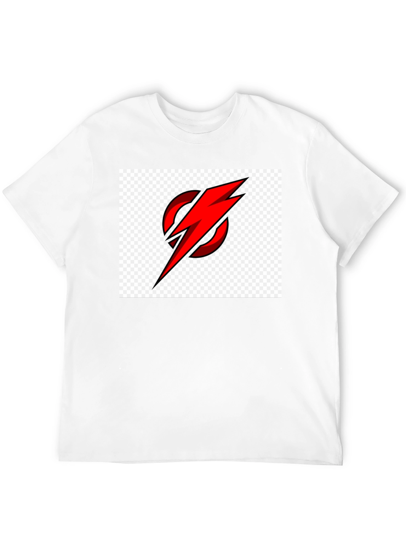 Red Lightning Bolt Circle Graphic T-Shirt