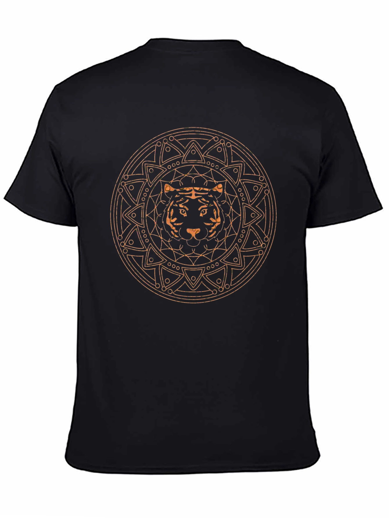 Tiger Mandala Graphic Tee - Stylish Mens Black T-Shirt