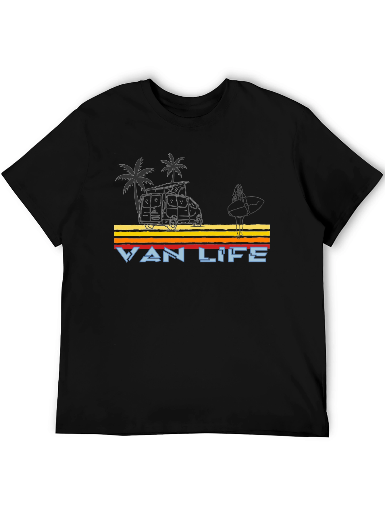 Retro Van Life Graphic Tee - Black