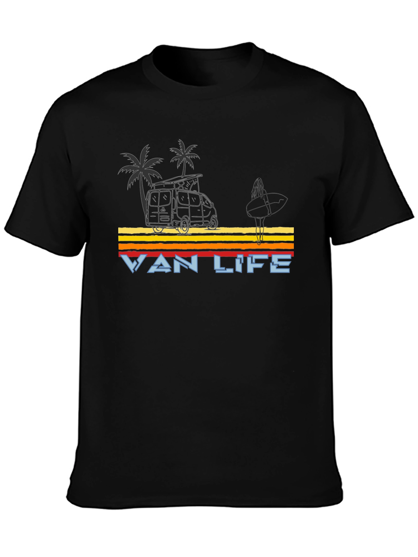 Retro Van Life Graphic Tee - Black