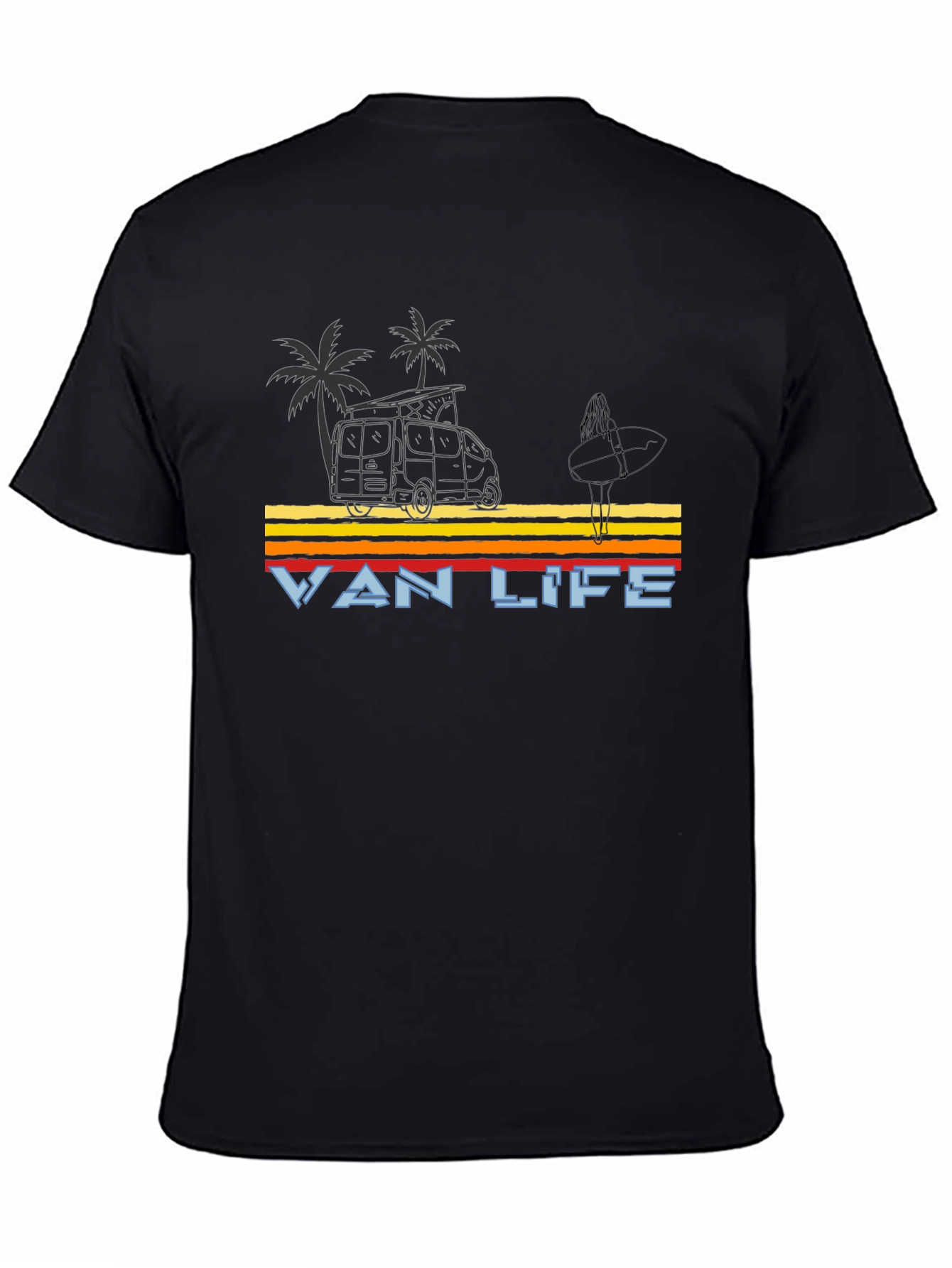 Retro Van Life Graphic Tee - Black