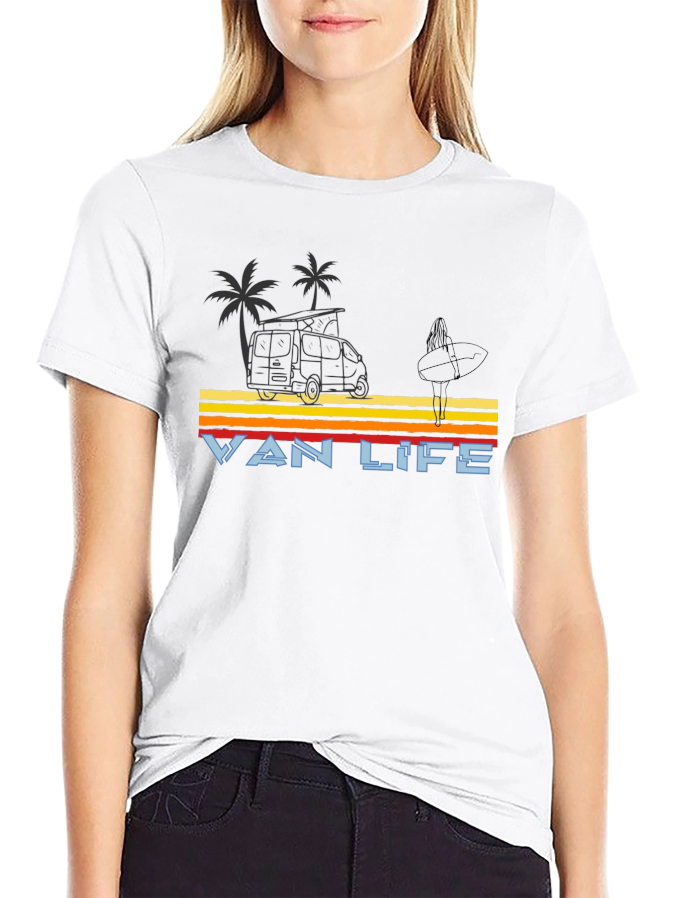 Retro Van Life Graphic Tee - Black