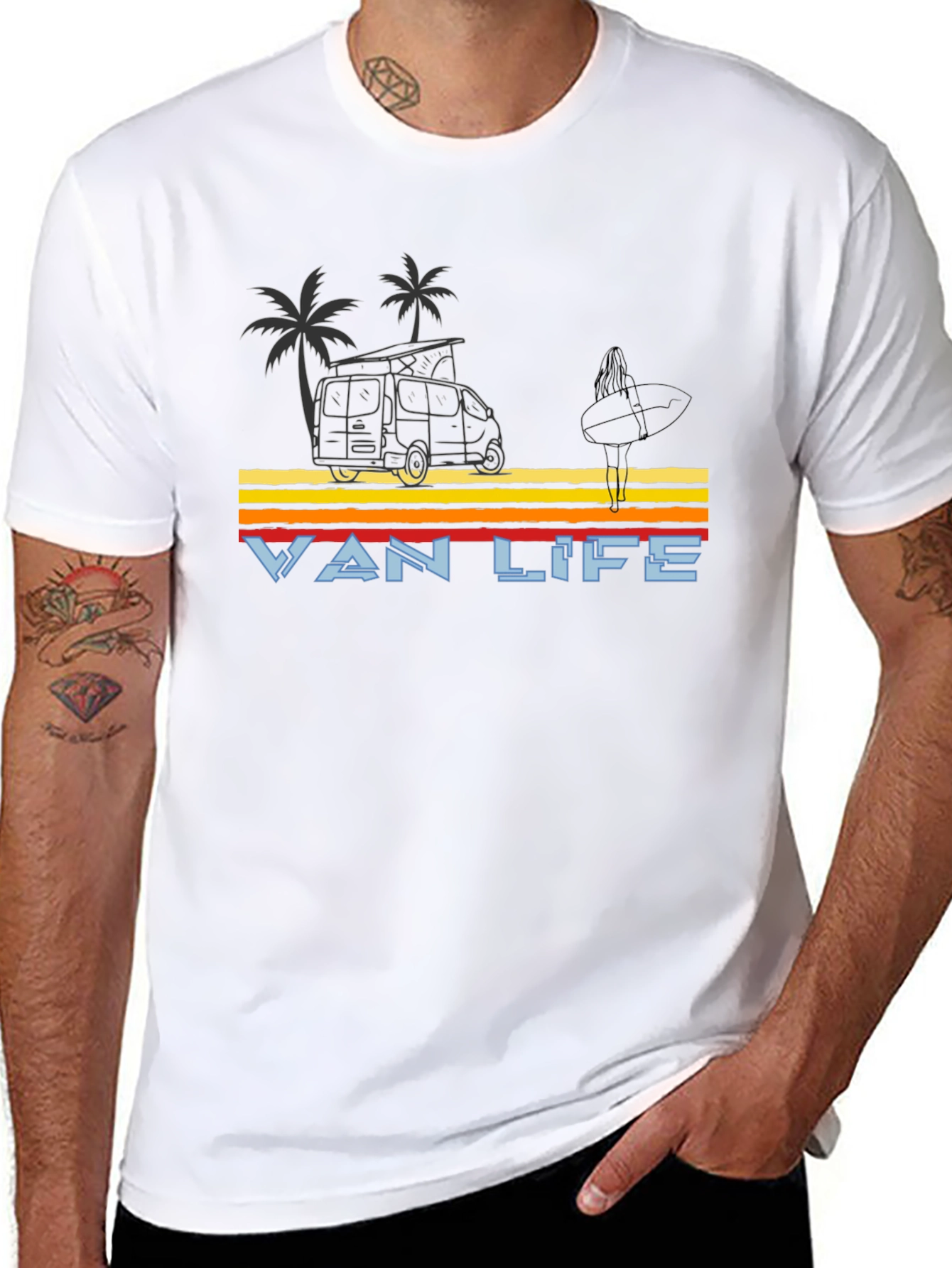 Retro Van Life Graphic Tee - Black