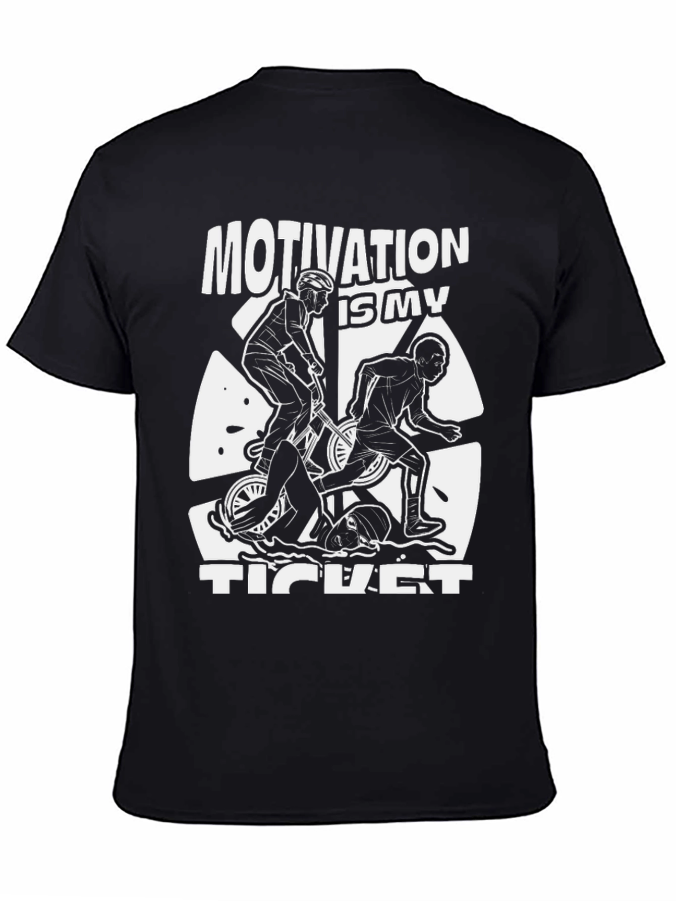 Motivation Ticket Black Graphic Tee
