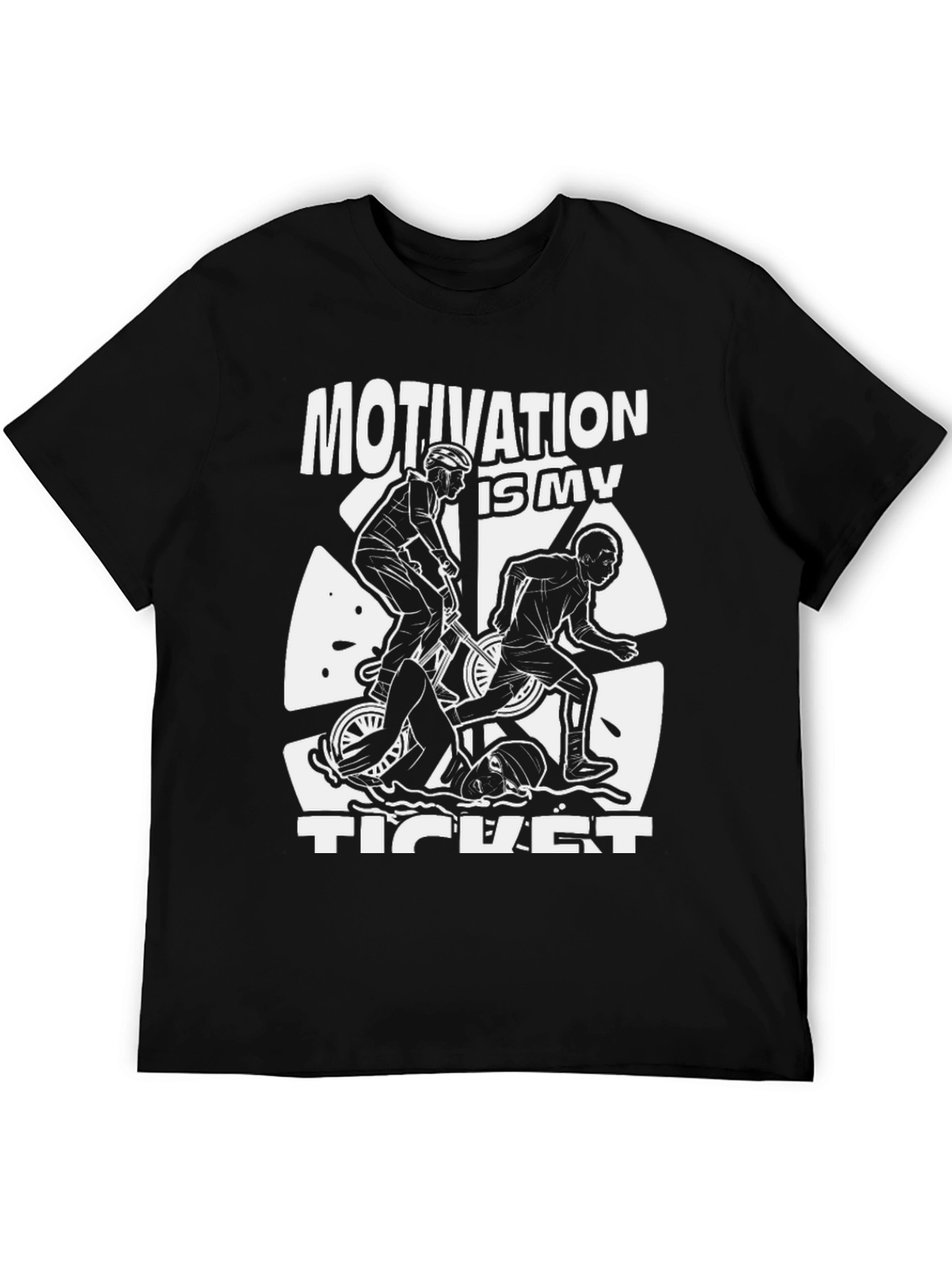 Motivation Ticket Black Graphic Tee