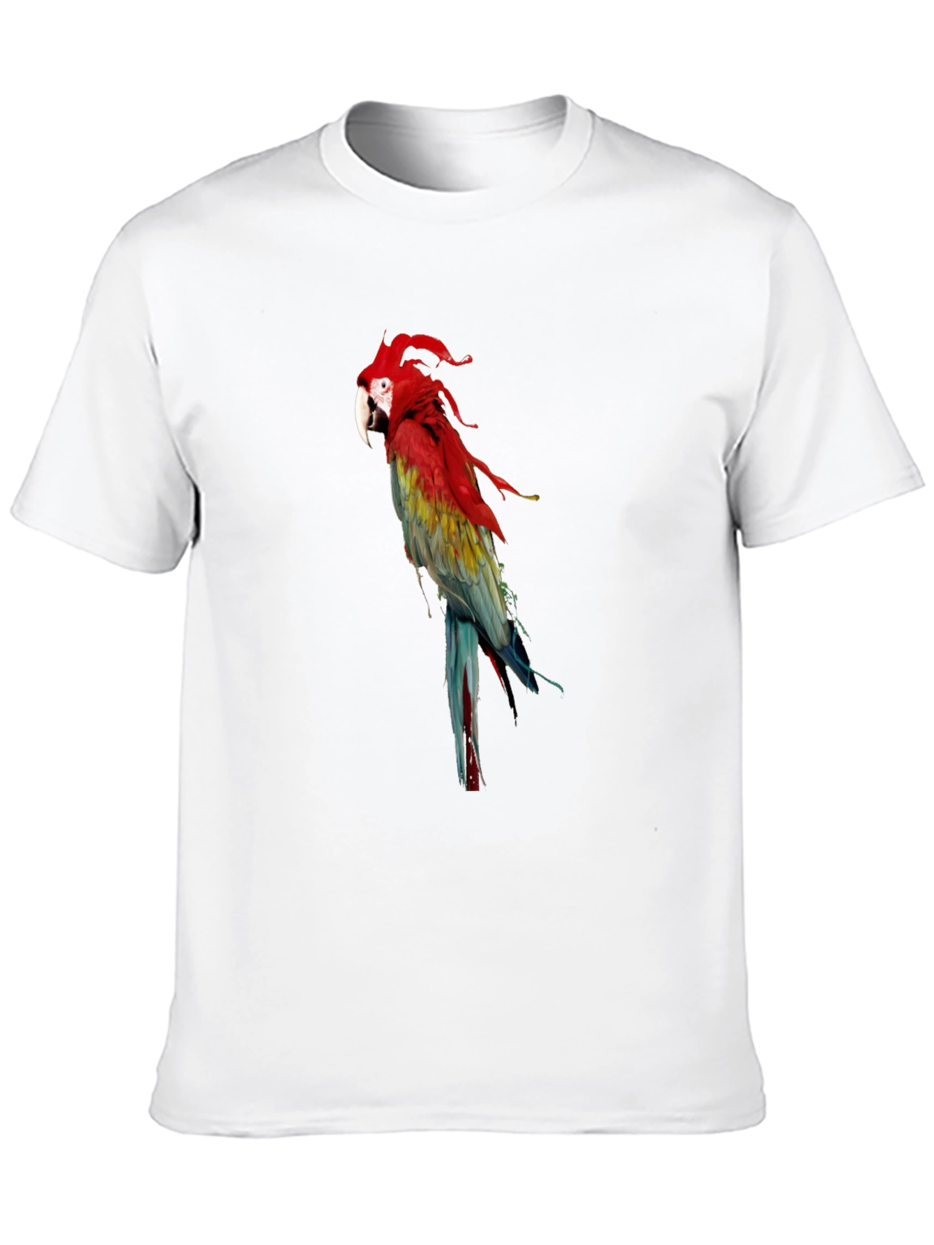 Parrot Graphic Tee - Vivid Bird Print T-Shirt