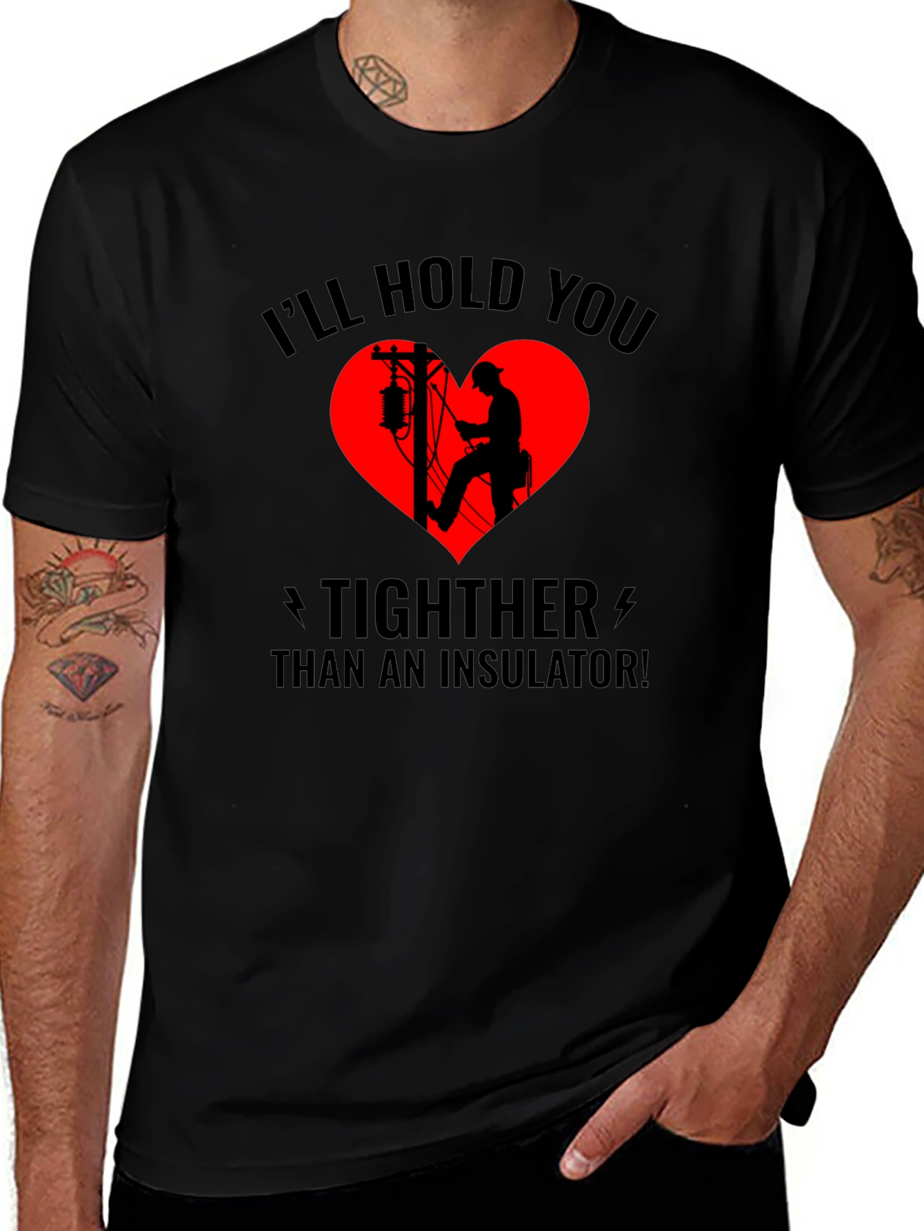 Electrician Love Black T-Shirt