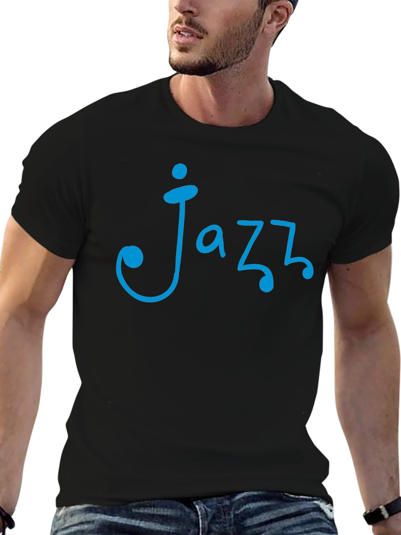 Cool Jazz Music T-Shirt - Stylish Blue Design