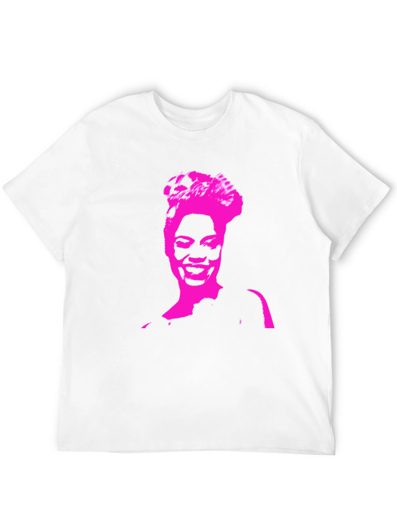Stylish Black T-Shirt with Pink Portrait Graphic