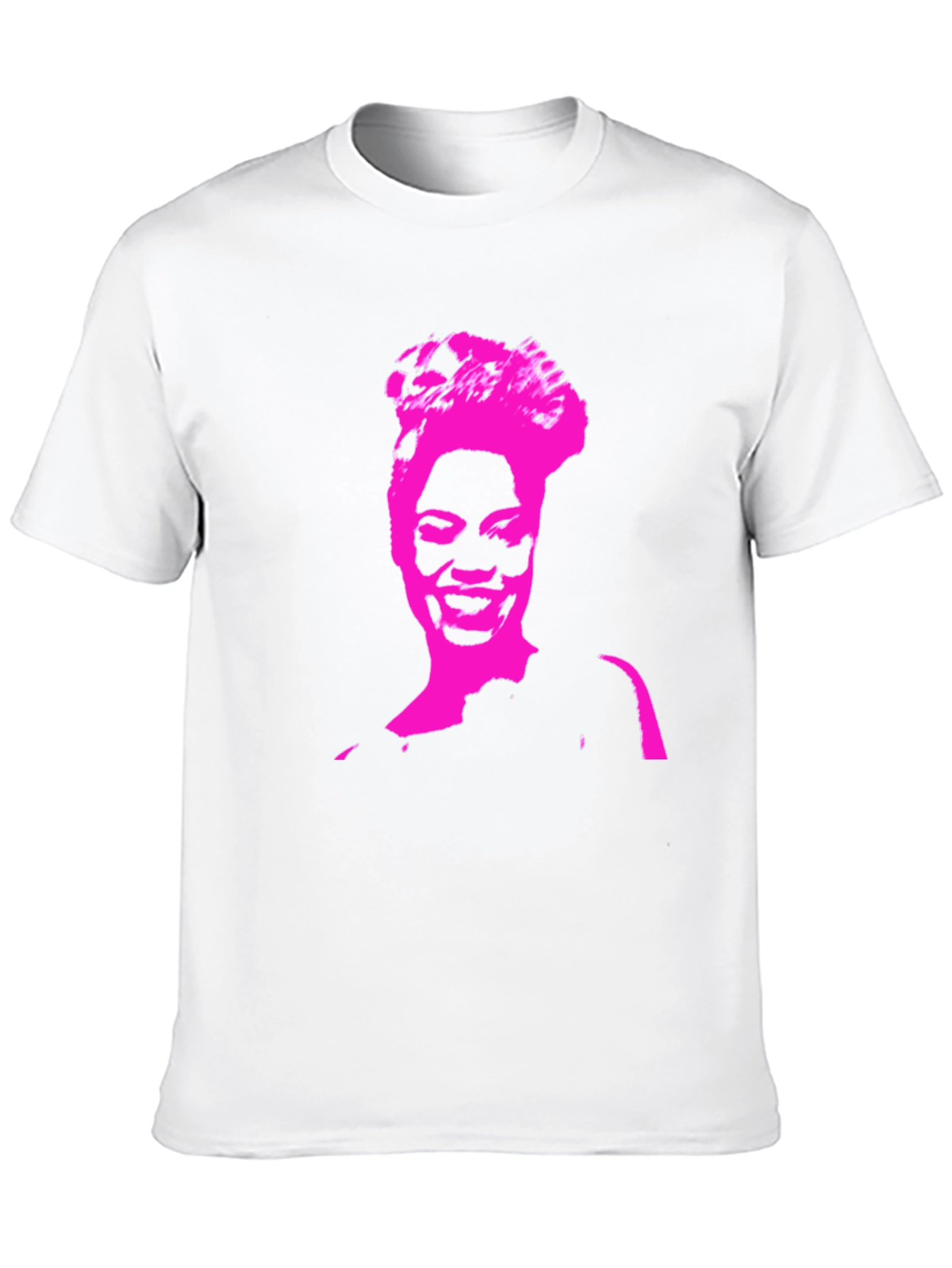Stylish Black T-Shirt with Pink Portrait Graphic
