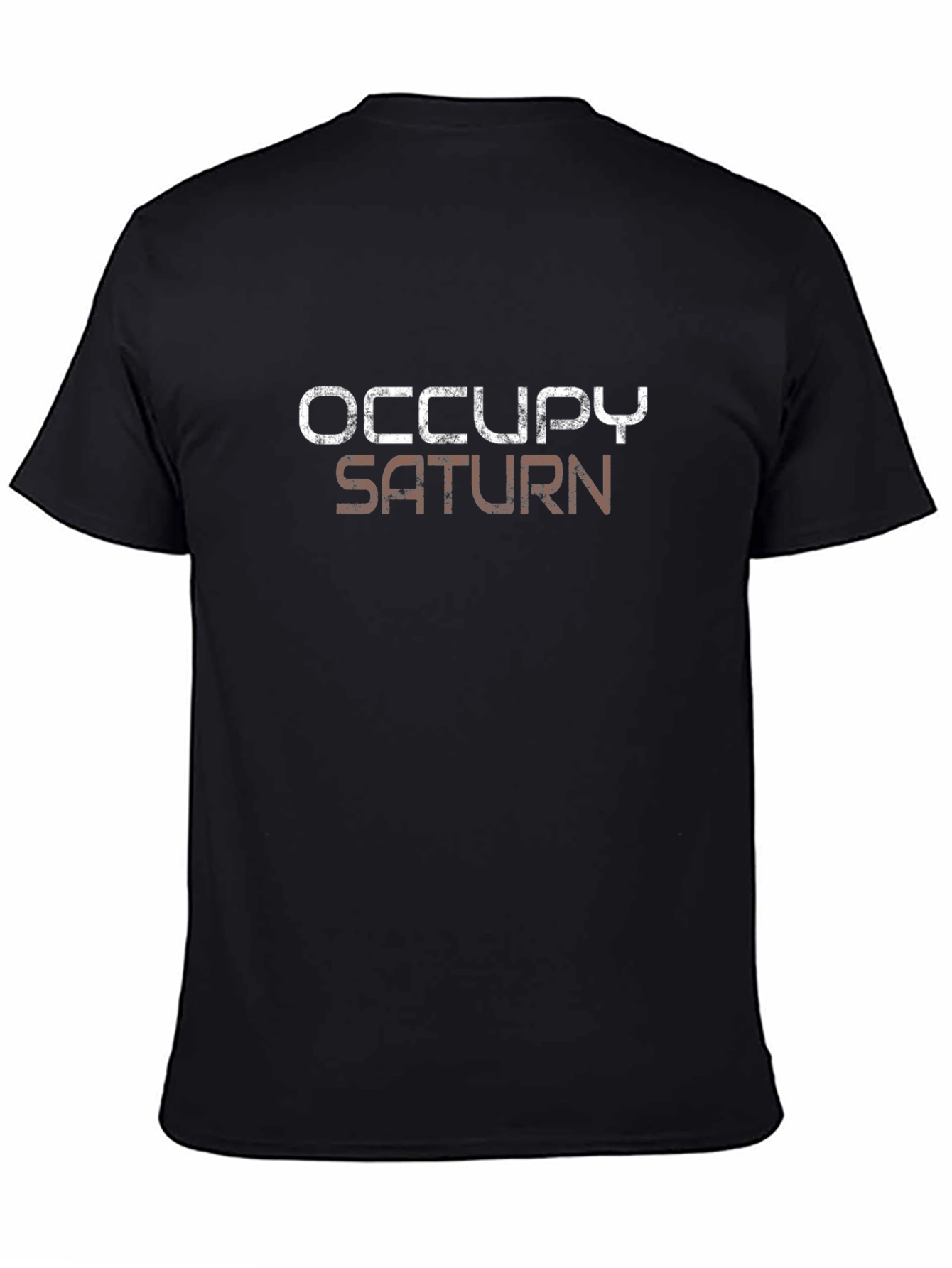 Occupy Saturn Graphic T-Shirt - Stylish Black Tee