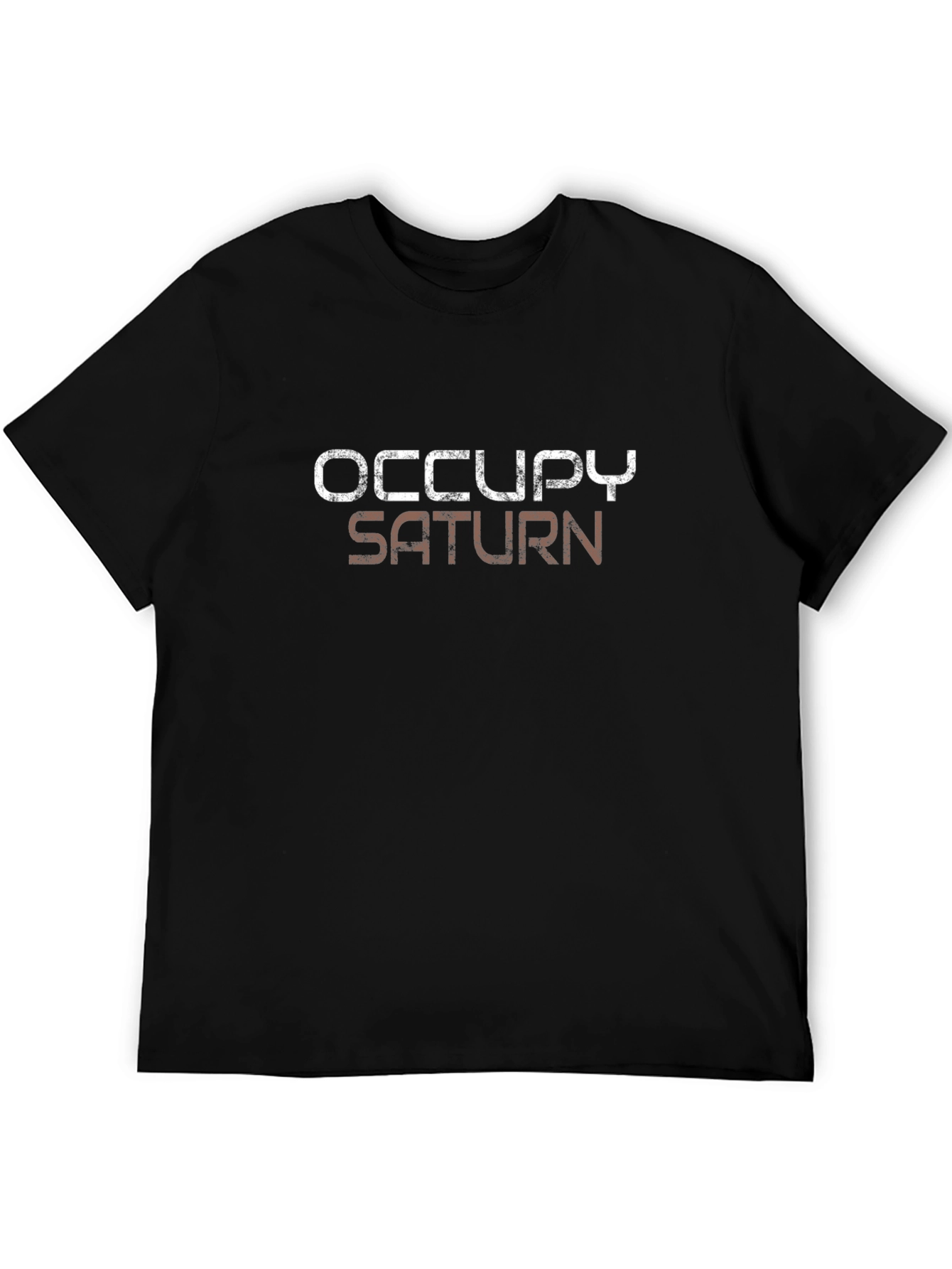 Occupy Saturn Graphic T-Shirt - Stylish Black Tee